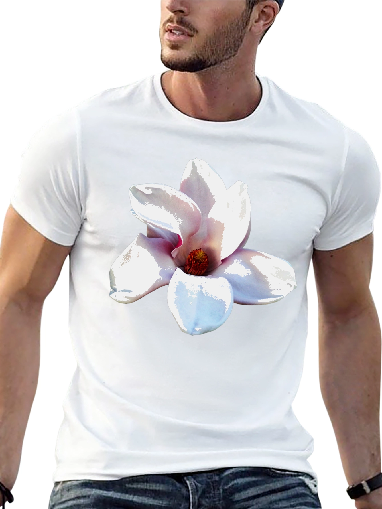 Magnolia Blossom Black T-Shirt