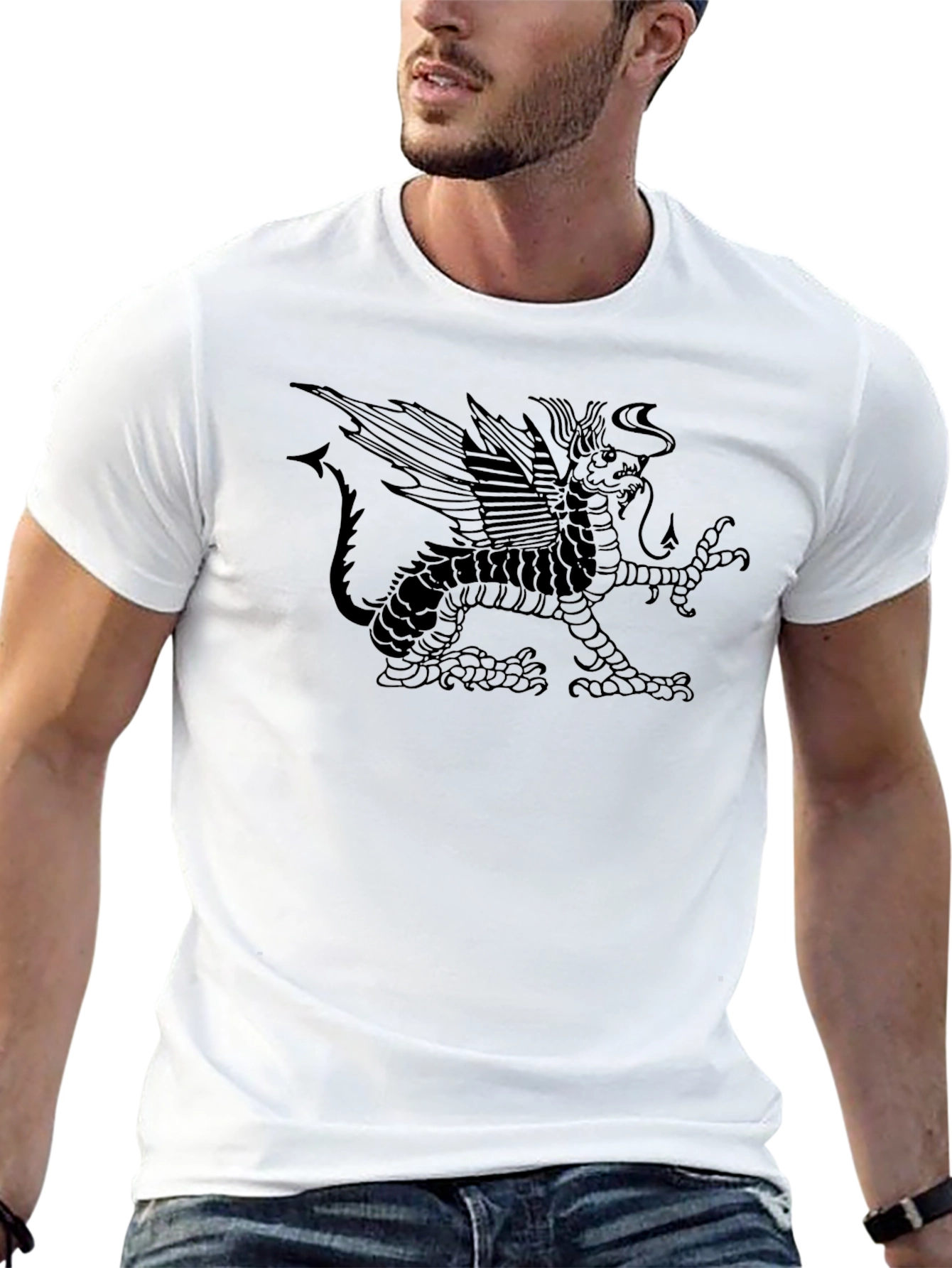 Black Gryphon Graphic Tee - Unique Design