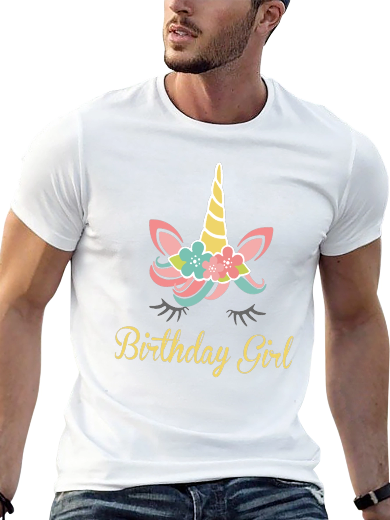 Unicorn Birthday Girl T-Shirt - Black