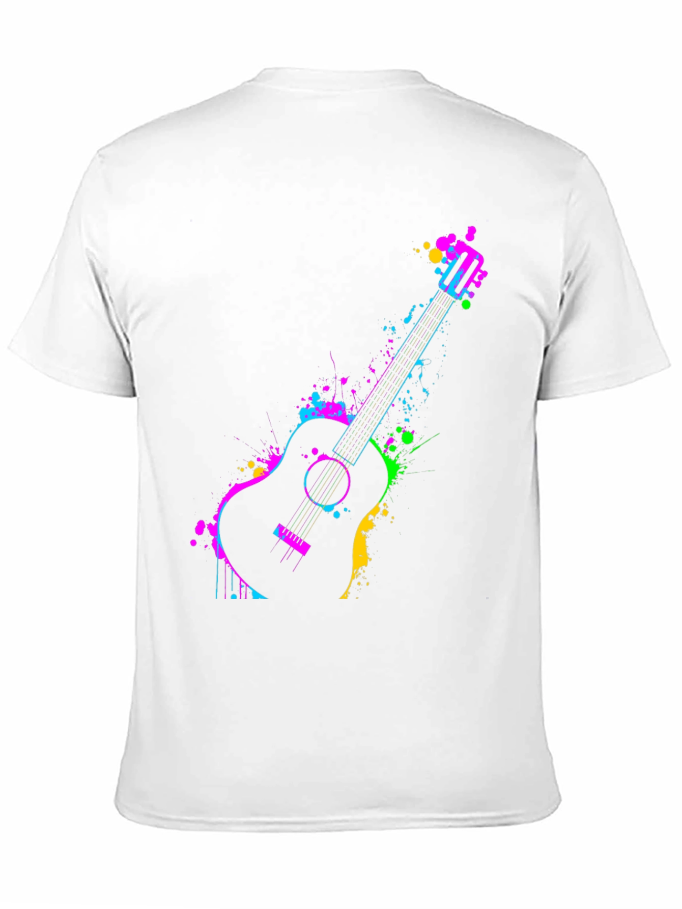 Neon Guitar Splash Graphic Tee - Black