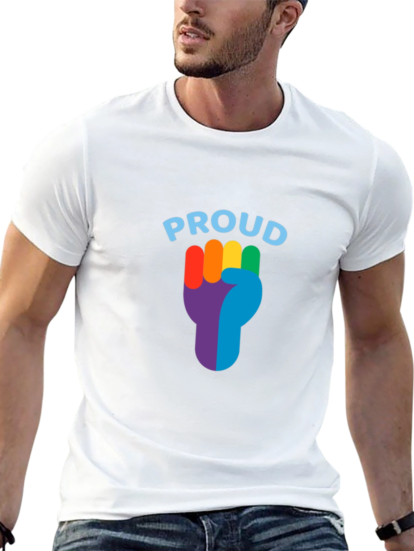 Proud LGBTQ+ Rainbow Fist Graphic Tee