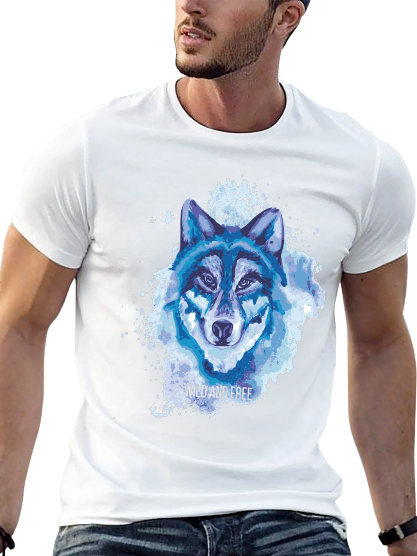 Wild and Free Wolf Graphic Tee - Black