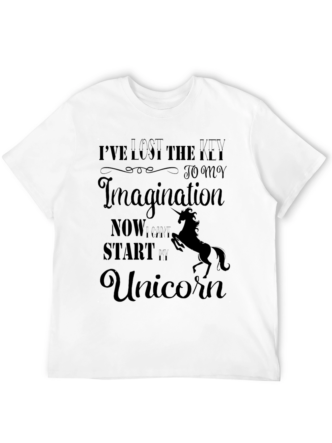 Lost Imagination Unicorn Graphic Black T-Shirt