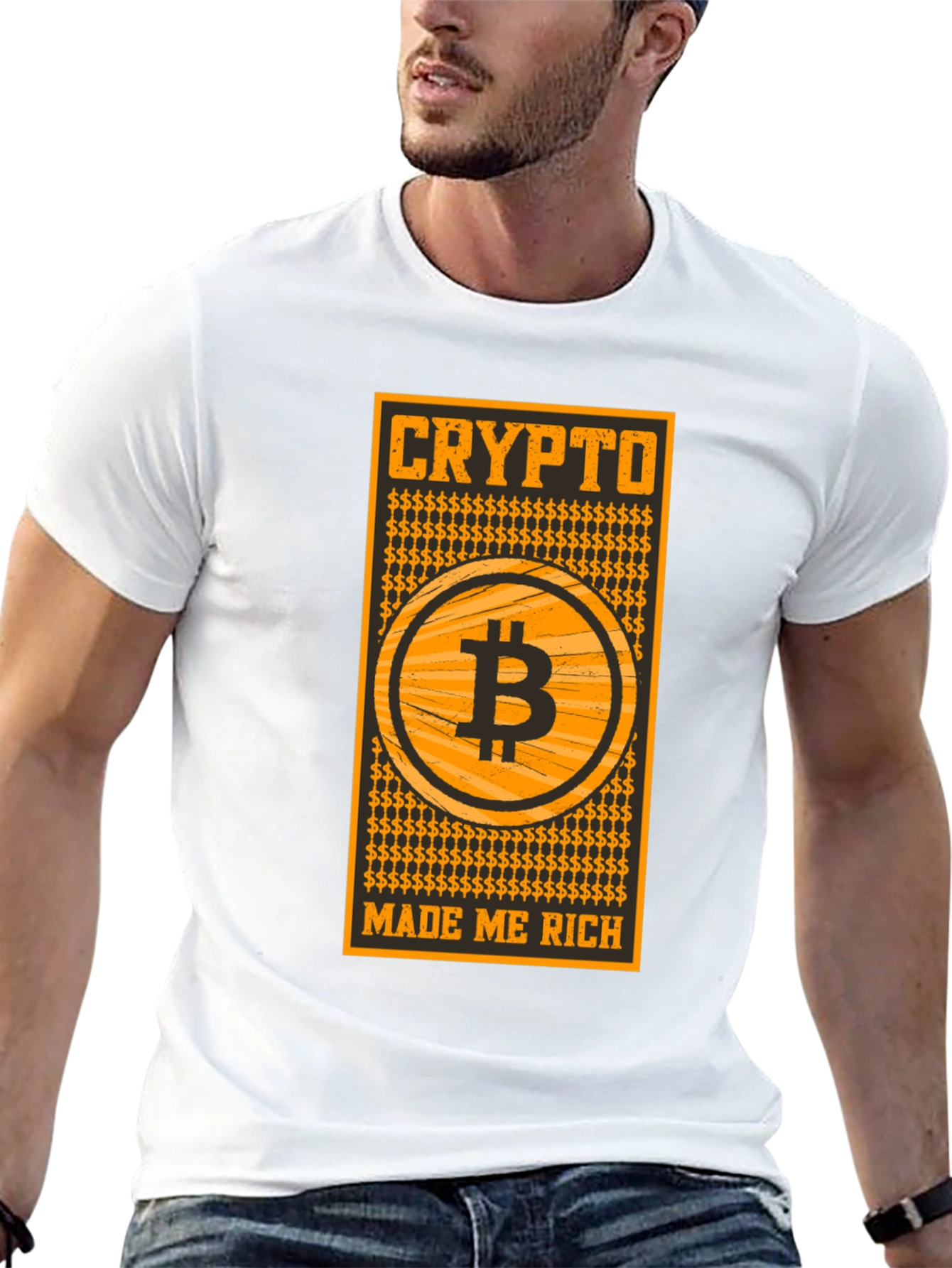 Crypto Made Me Rich Bitcoin T-Shirt