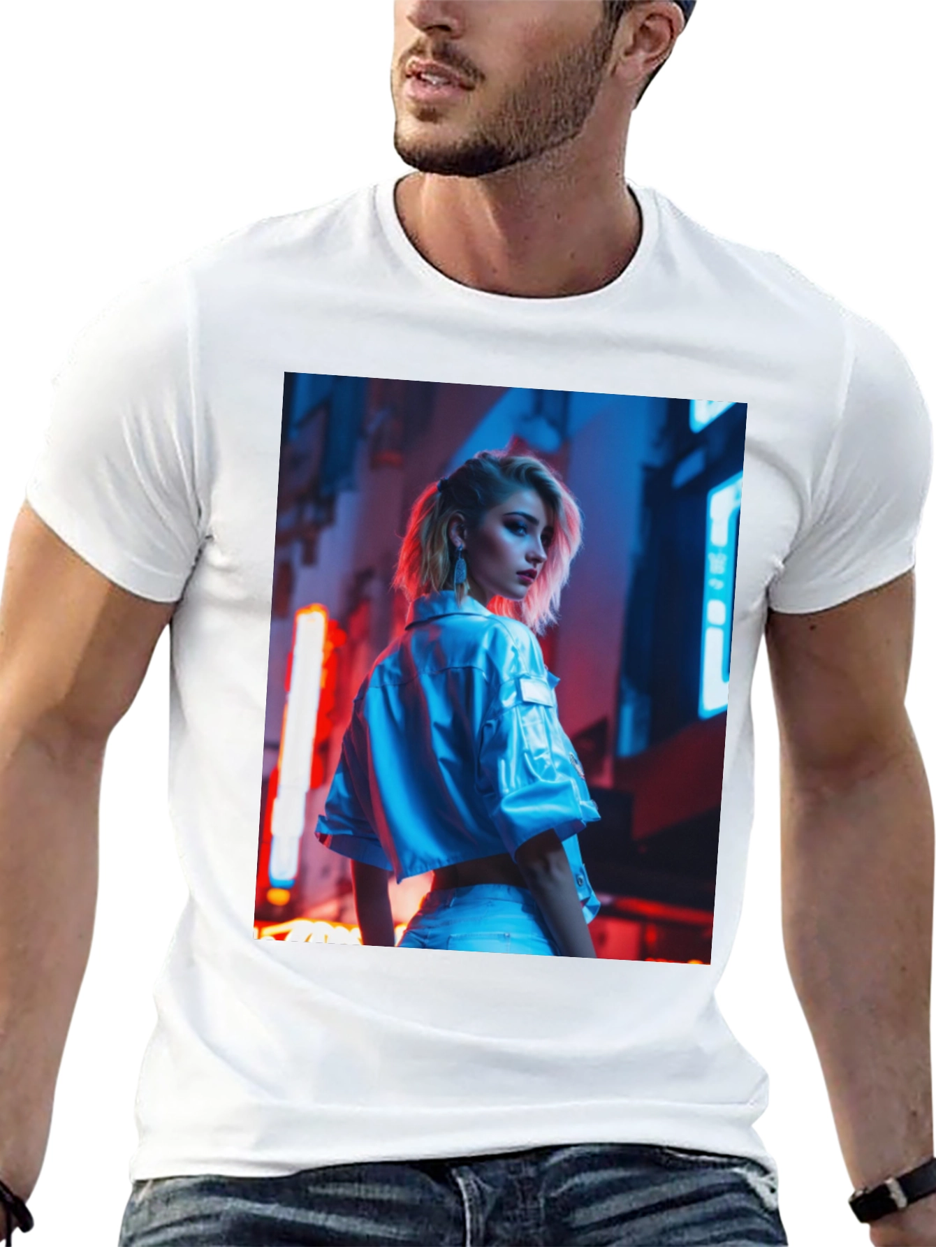 Edgy Urban Style Black T-Shirt
