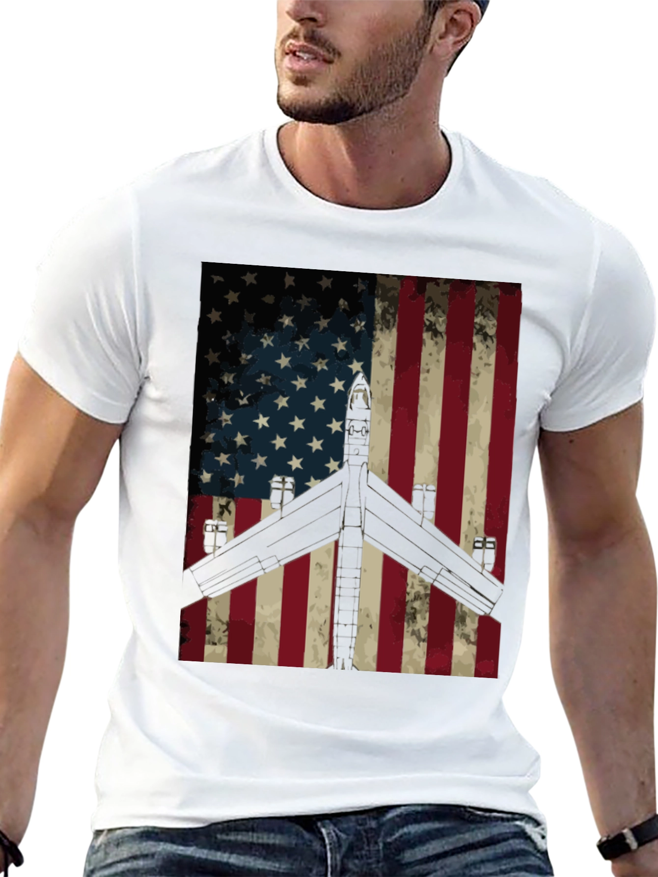 American Flag Airplane T-Shirt