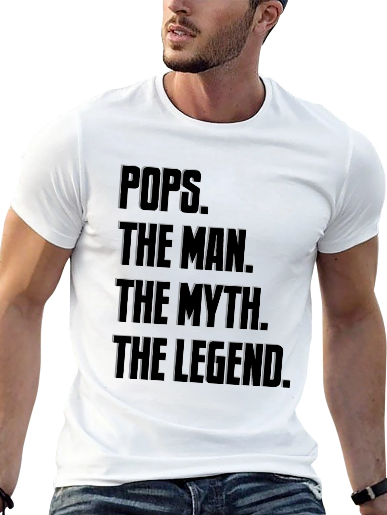 Pops The Man The Myth The Legend Black T-Shirt