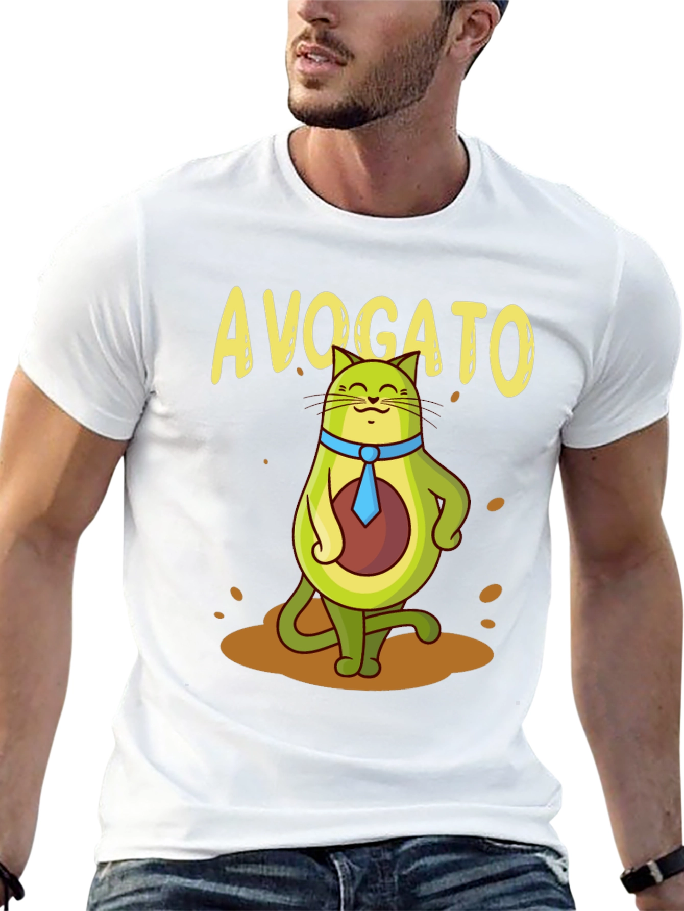Avogato Funny T-Shirt | Avocado Cat Graphic Tee