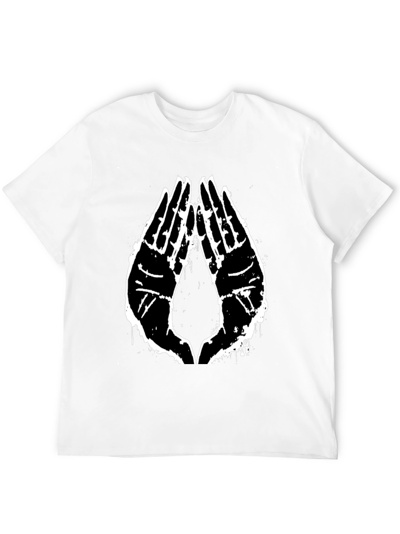 Black Graphic Tee - Praying Hands Design