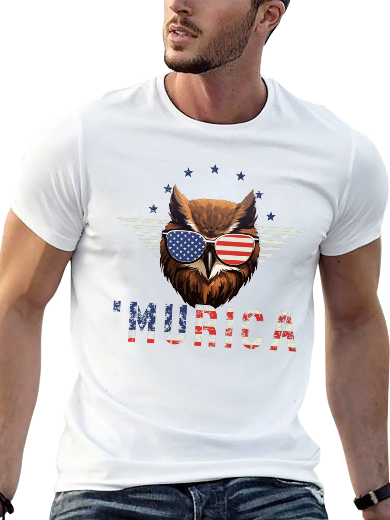 Patriotic Owl Murica T-Shirt - USA Pride