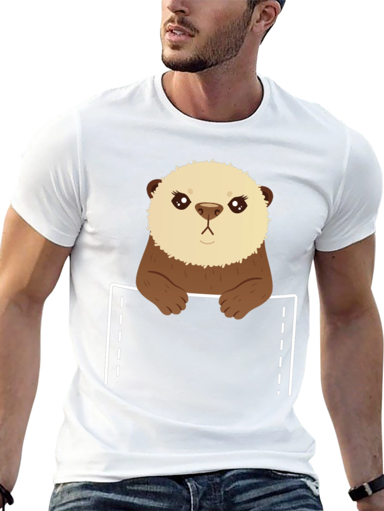 Otter Pocket T-Shirt - Cute Animal Tee