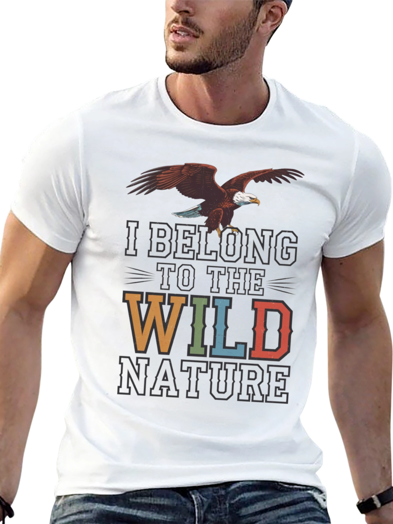 Wild Nature Graphic Tee - Eagle Print