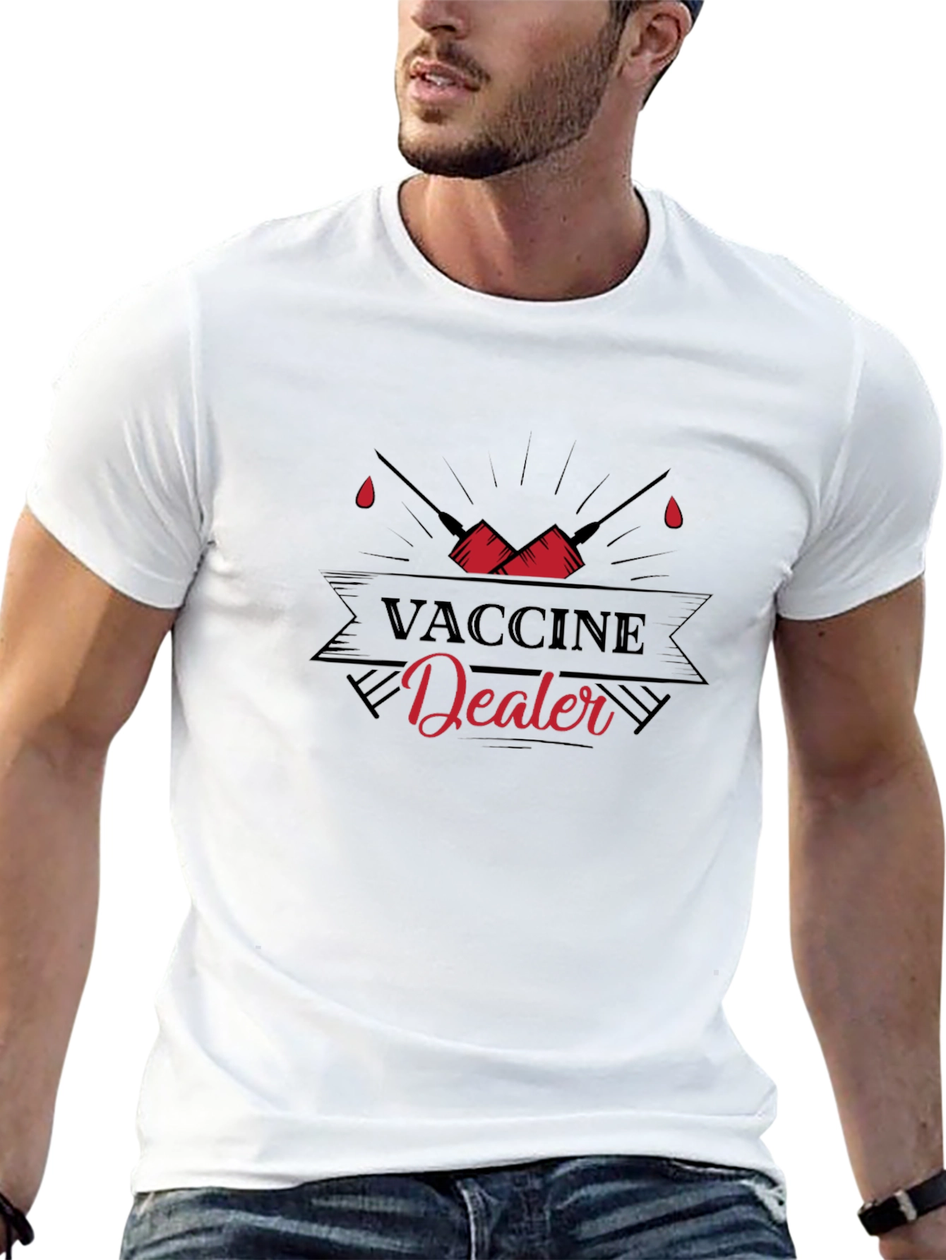 Vaccine Dealer Graphic T-Shirt - Black