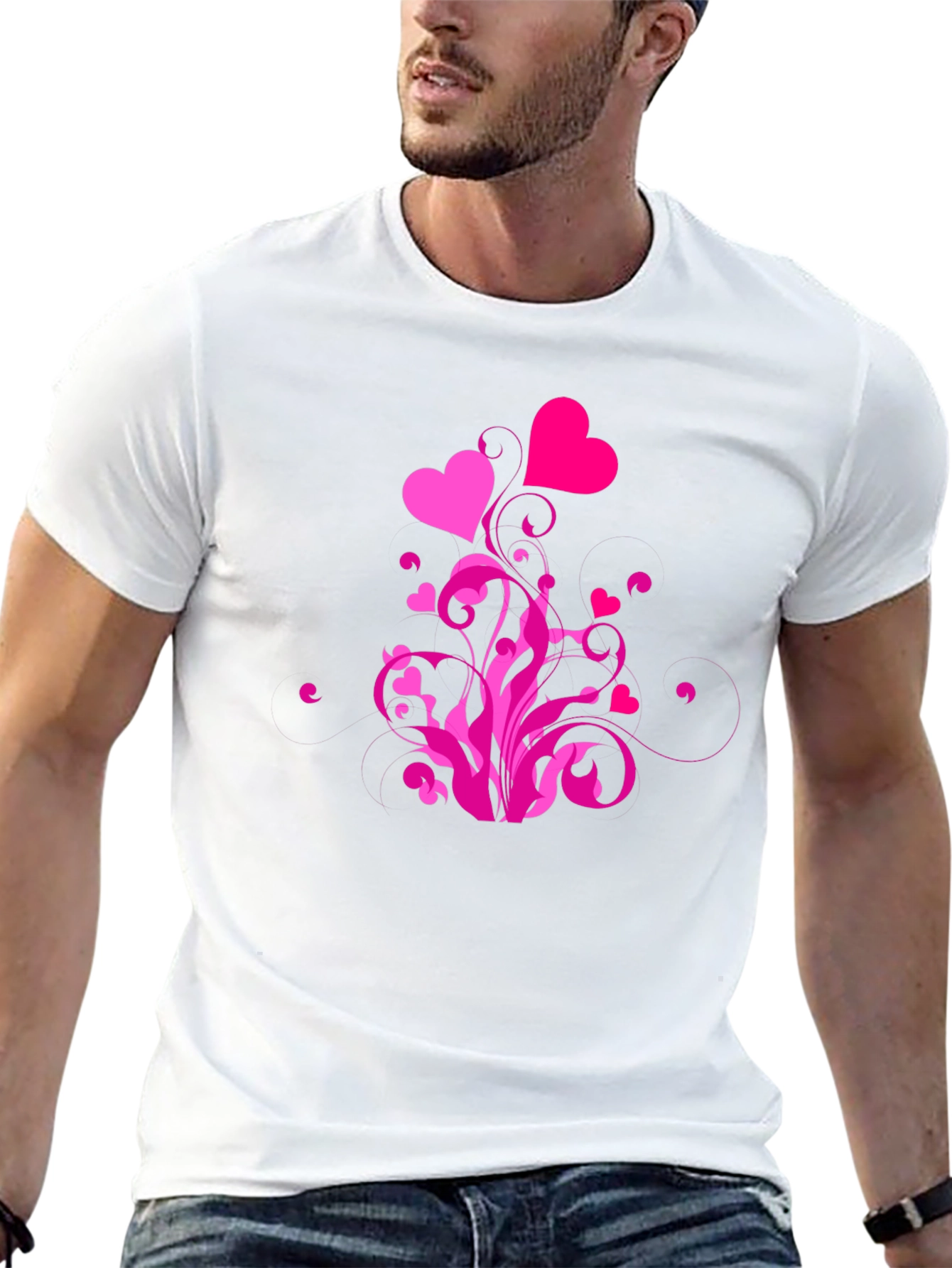 Heart Swirl Graphic Tee - Black Casual Shirt