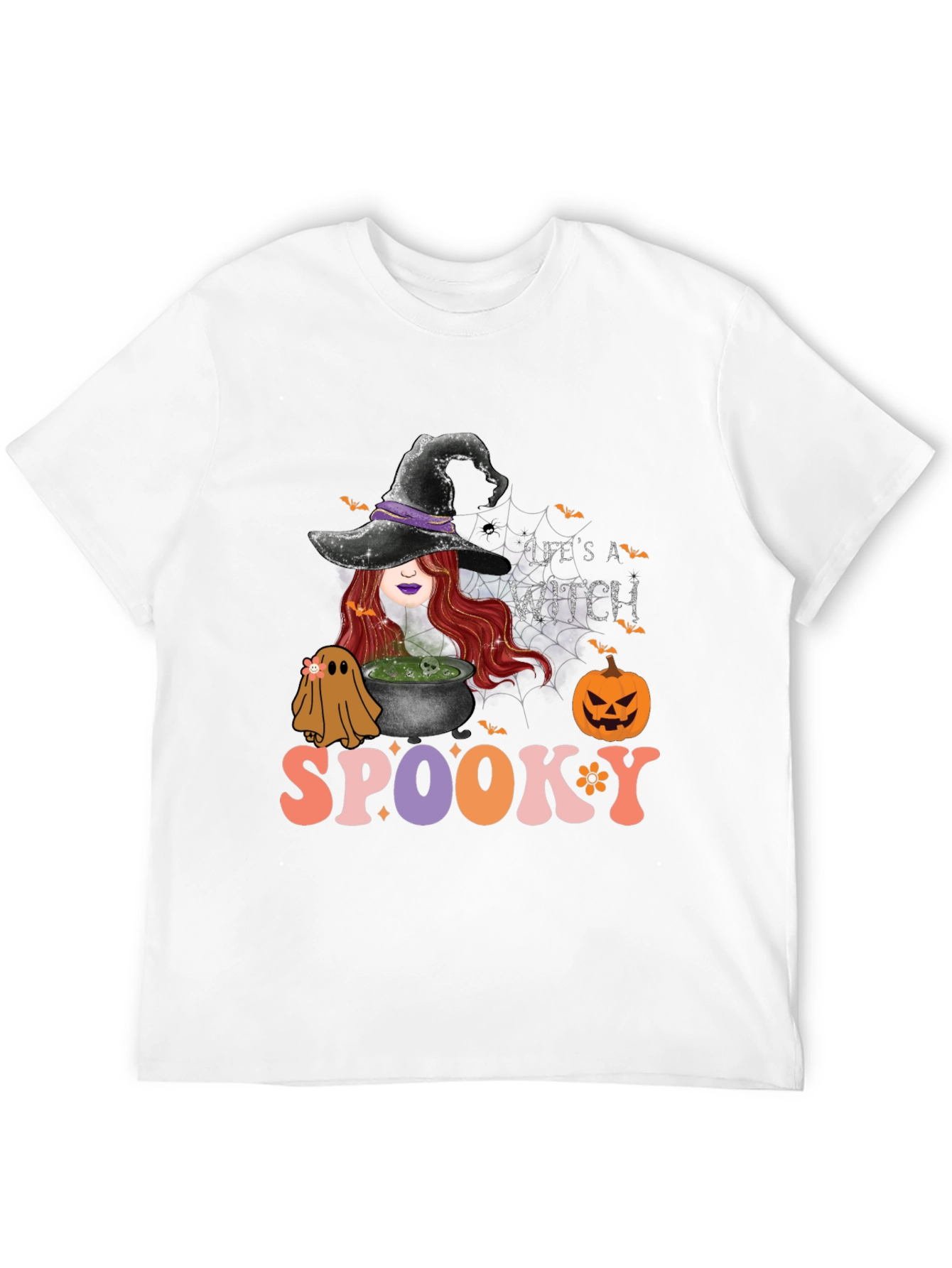 Lifes A Witch Spooky Halloween Graphic T-Shirt