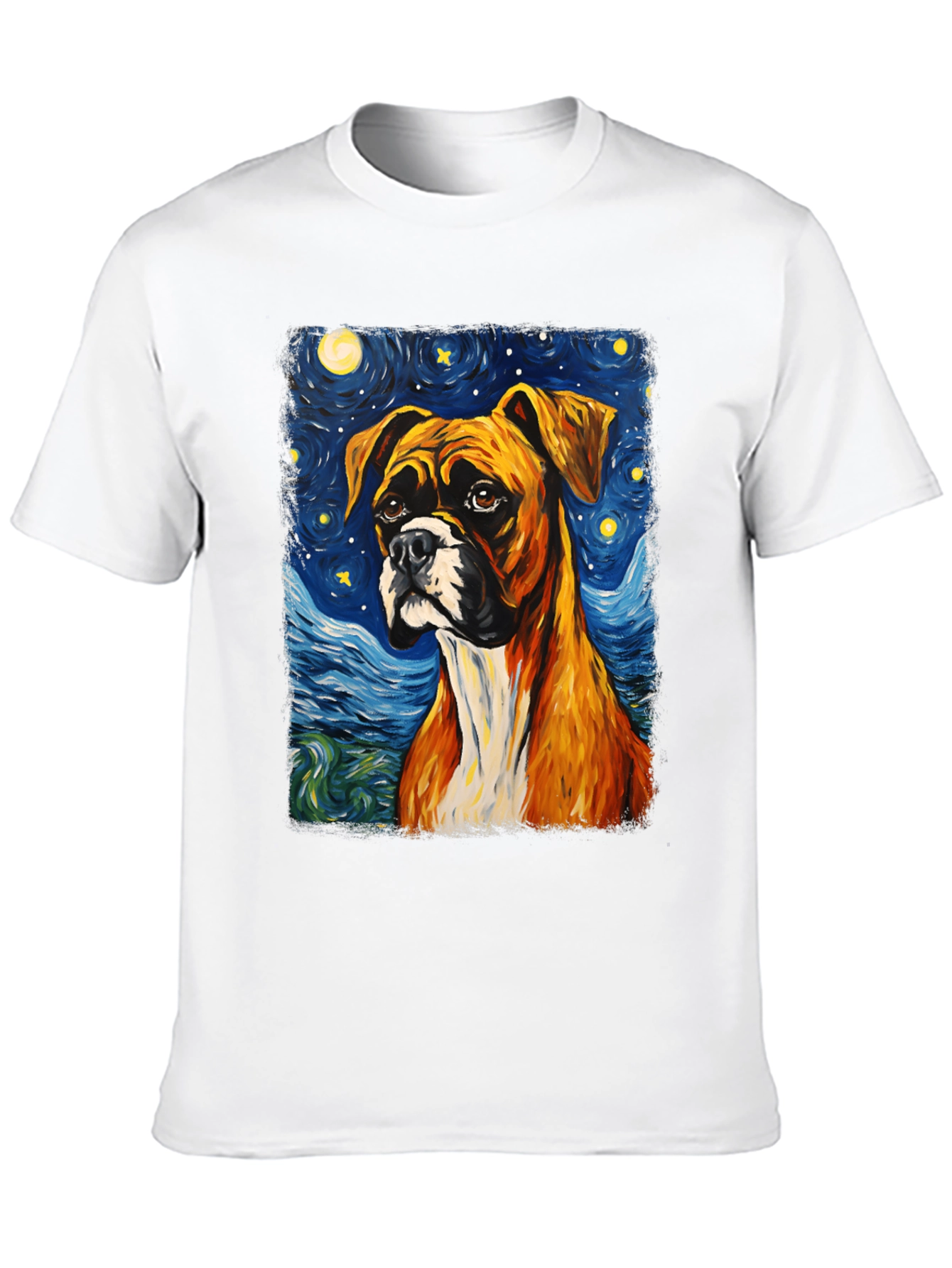 Boxer Dog Starry Night T-Shirt