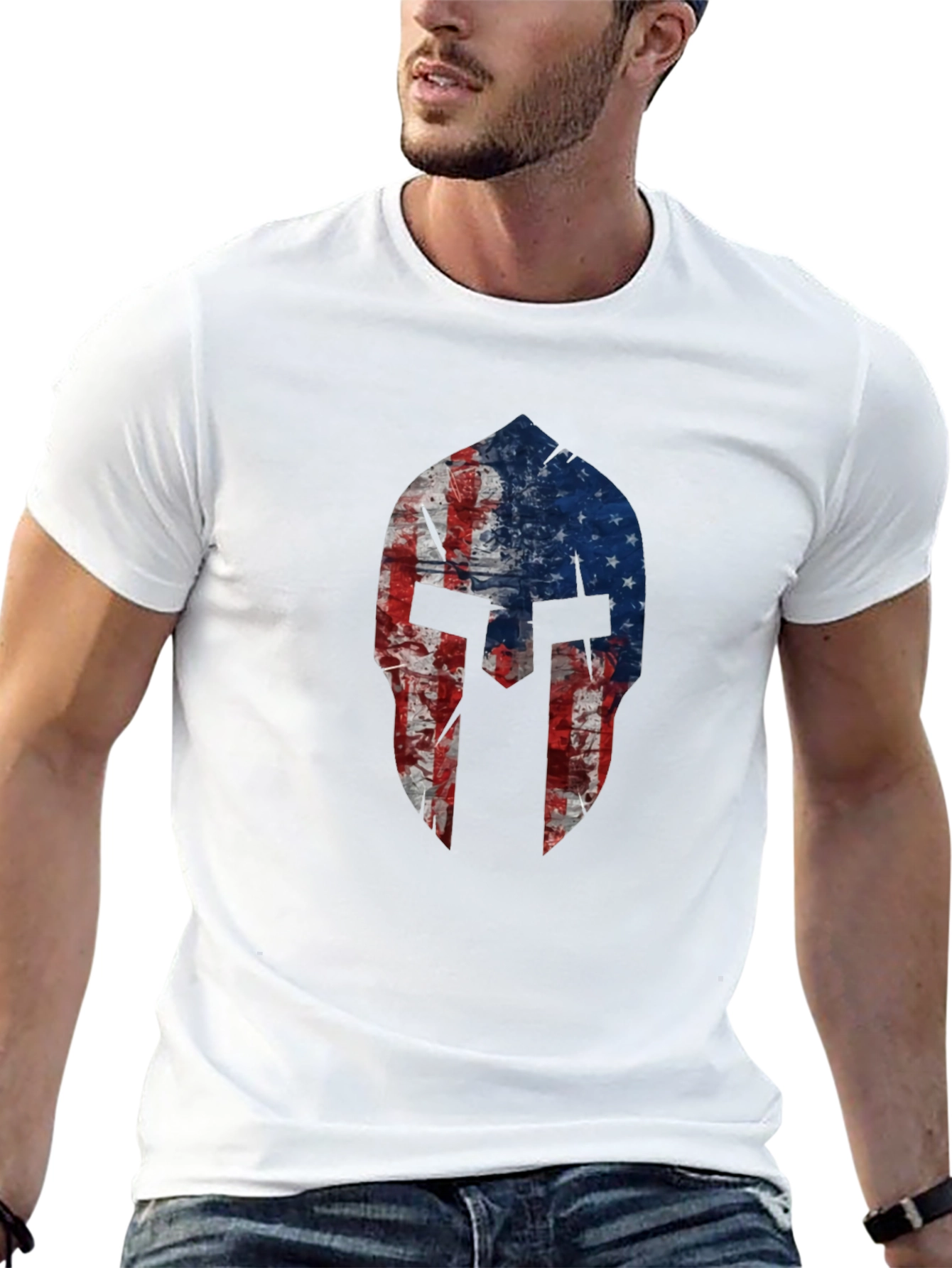 American Spartan Helmet Graphic T-Shirt