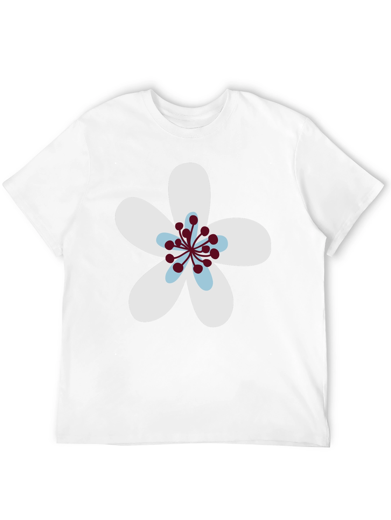 Black T-Shirt with Flower Graphic