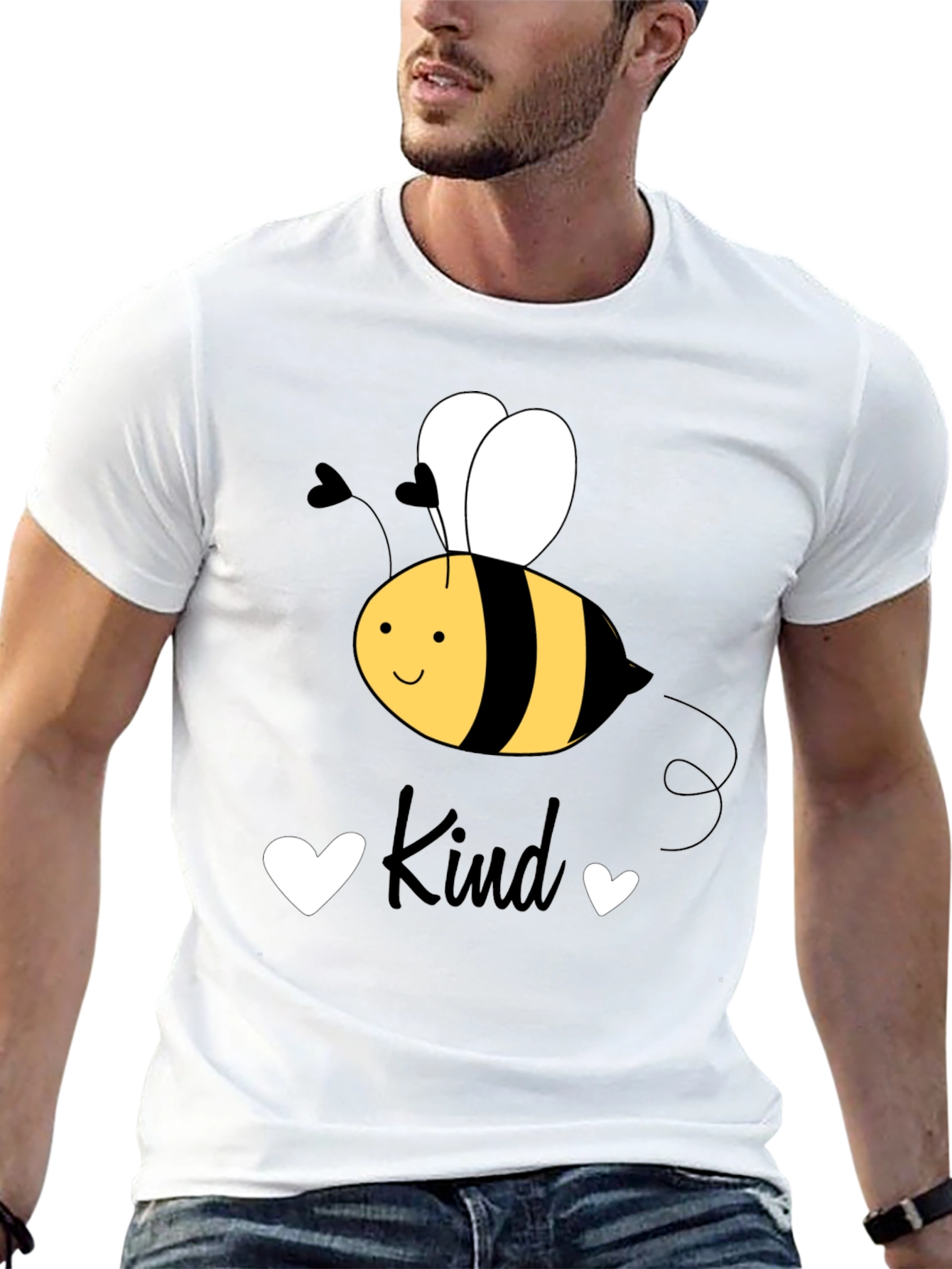 Be Kind Black T-Shirt Cute Bee Graphic