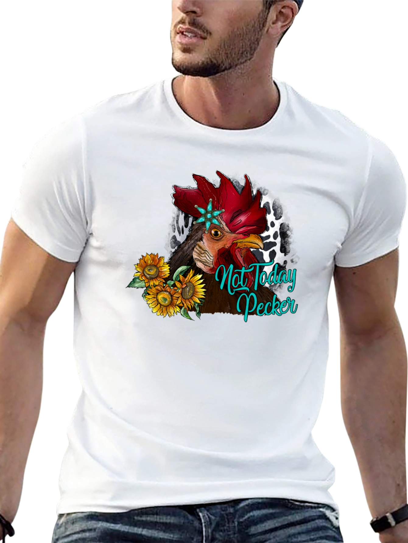 Not Today Pecker Rooster Graphic T-Shirt