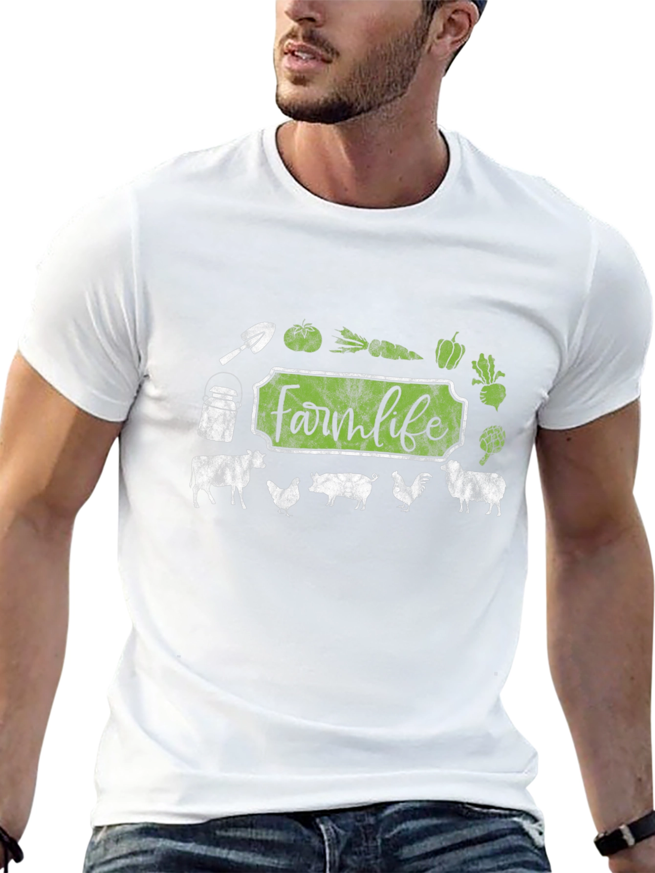 Farm Life Graphic Tee - Black Cotton T-Shirt