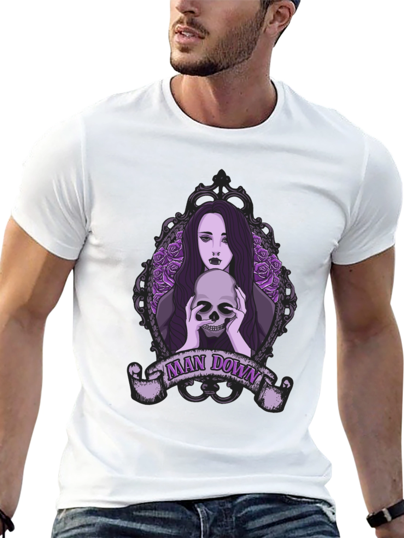Man Down Skull Graphic T-Shirt