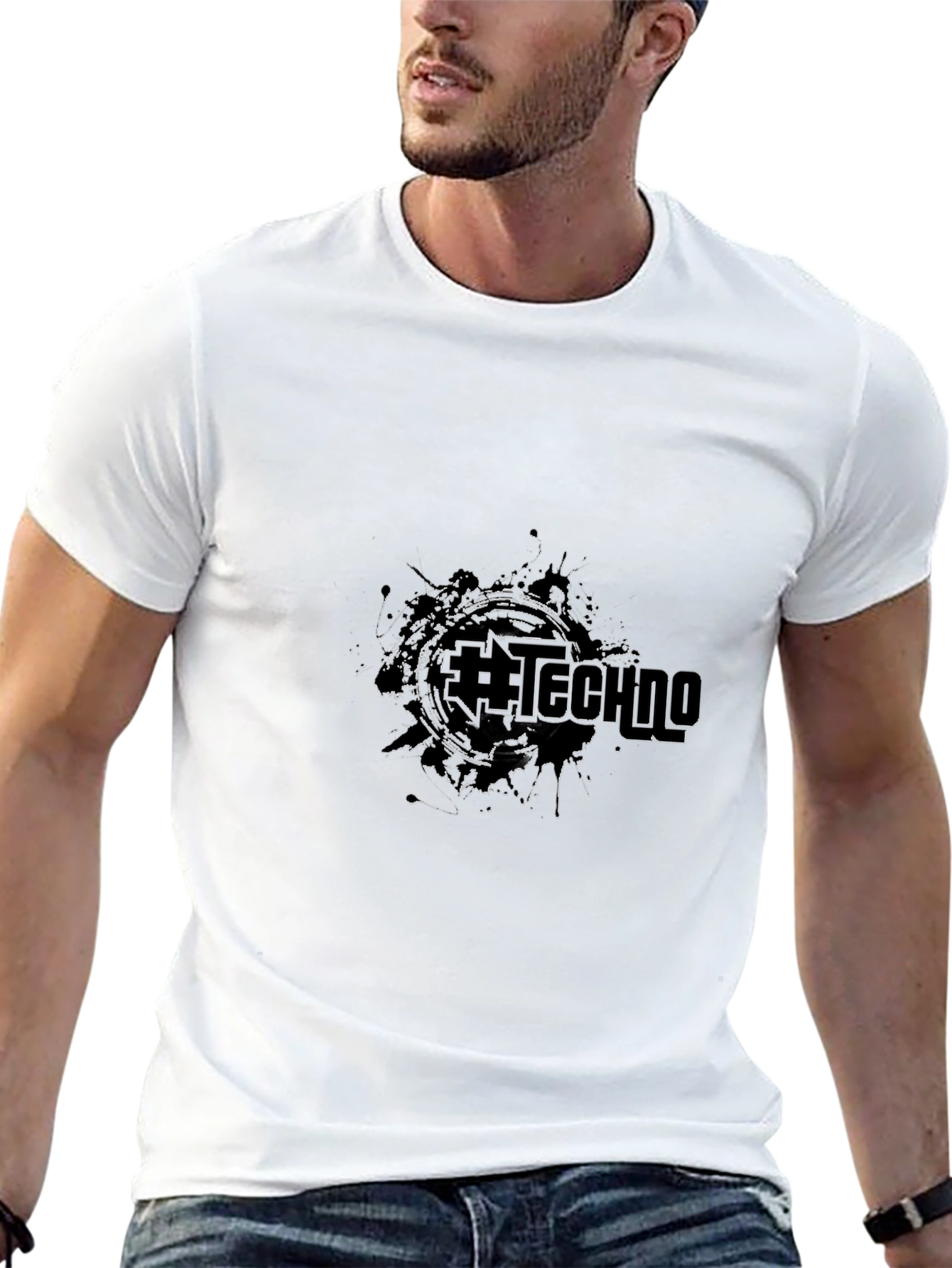 Graphic Black Tee - #Techno Design