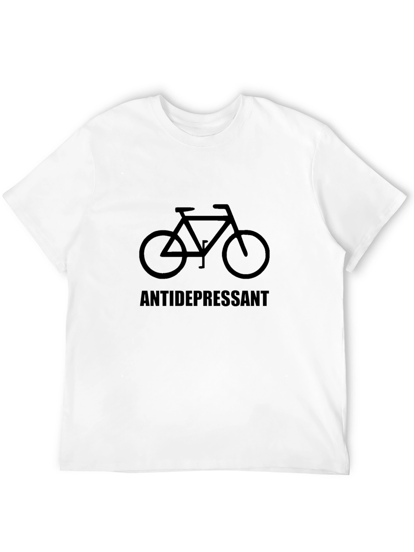 Antidepressant Bike Graphic Tee - Black Cotton T-Shirt