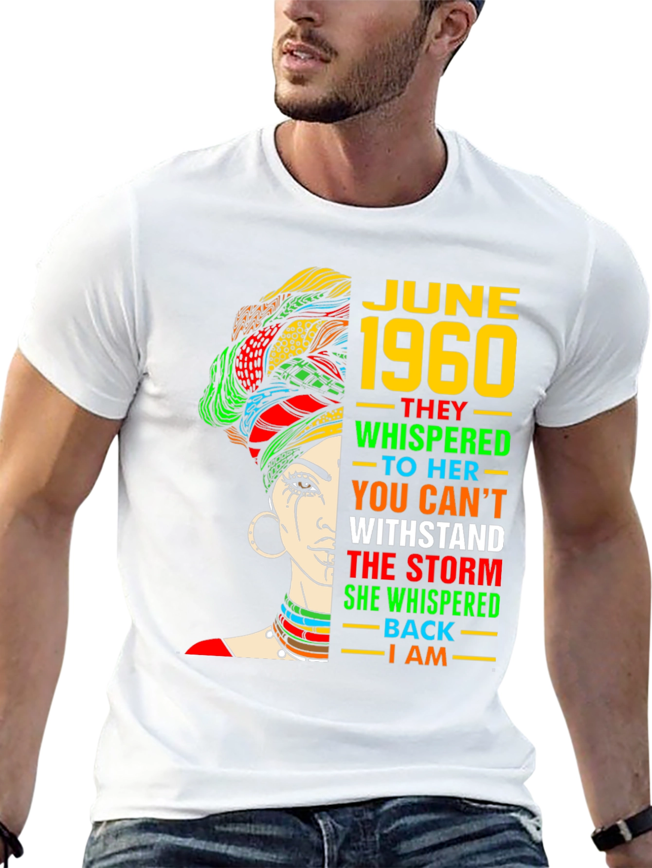 June 1960 Birthday T-Shirt - Black Pride