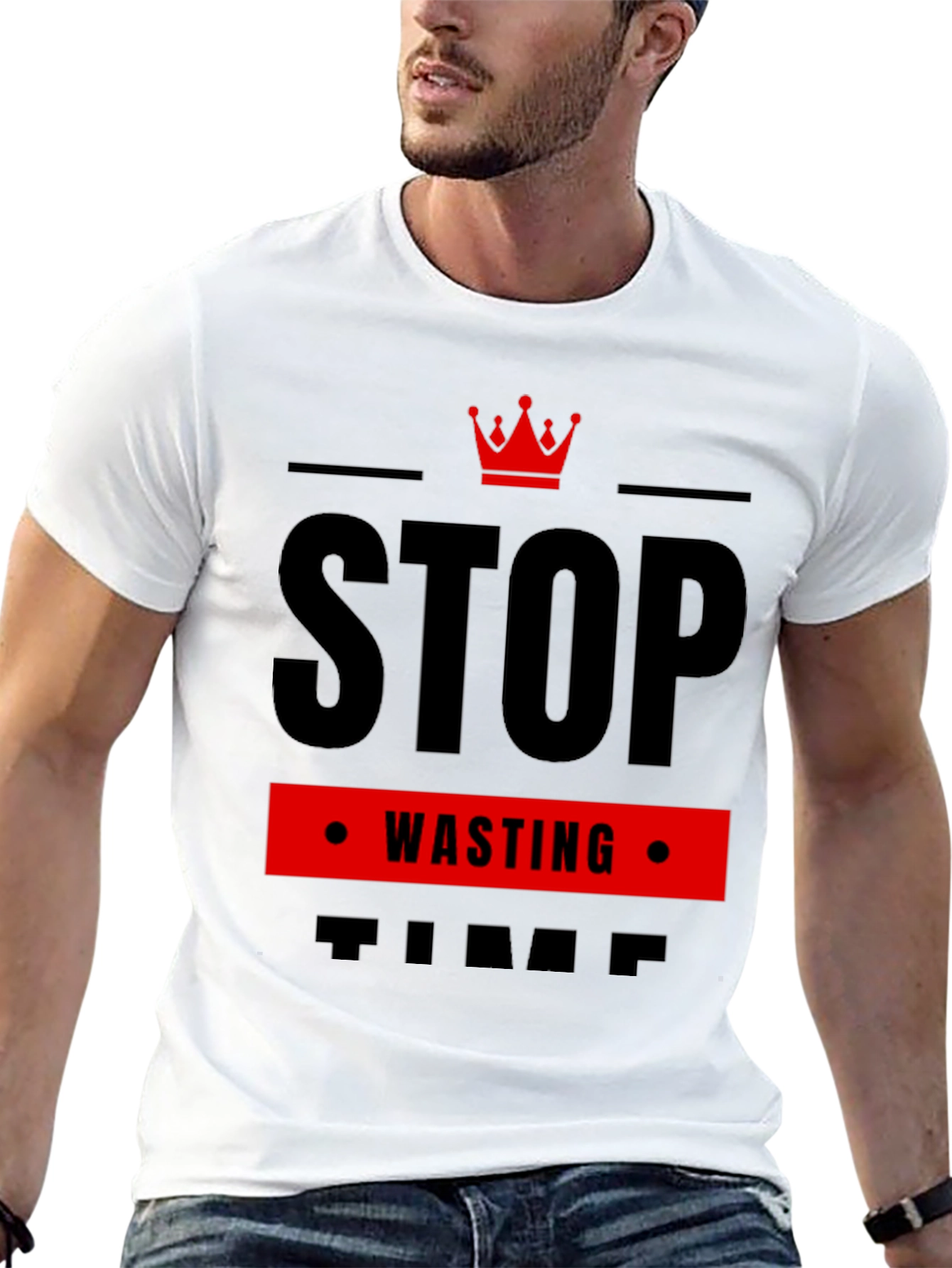 Stop Wasting Time Black Graphic Tee