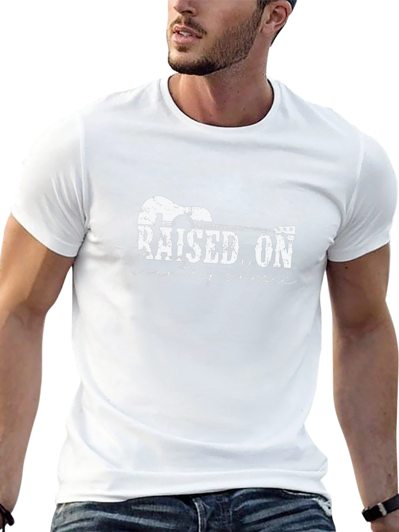 Raised On Country Music T-Shirt - Black