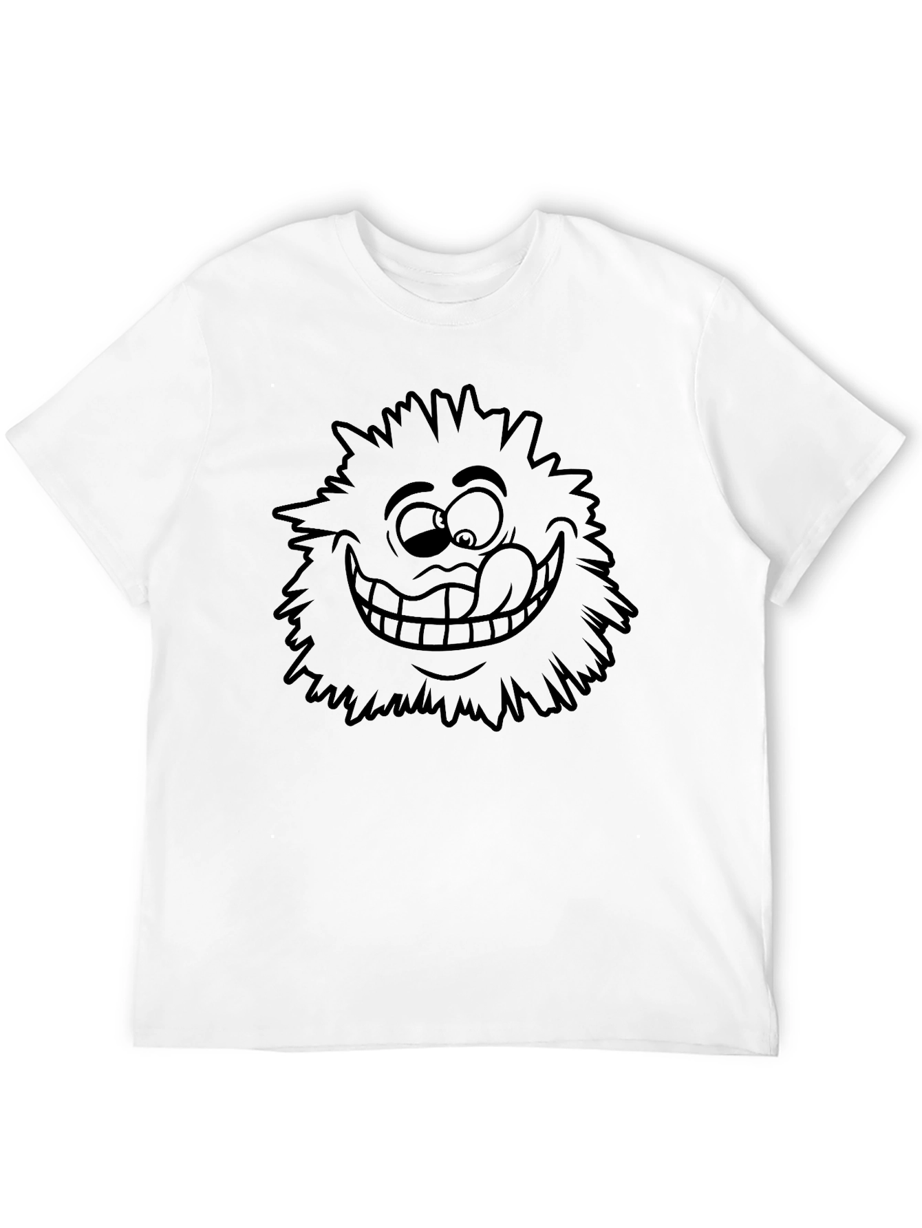 Funny Cartoon Face Black T-Shirt