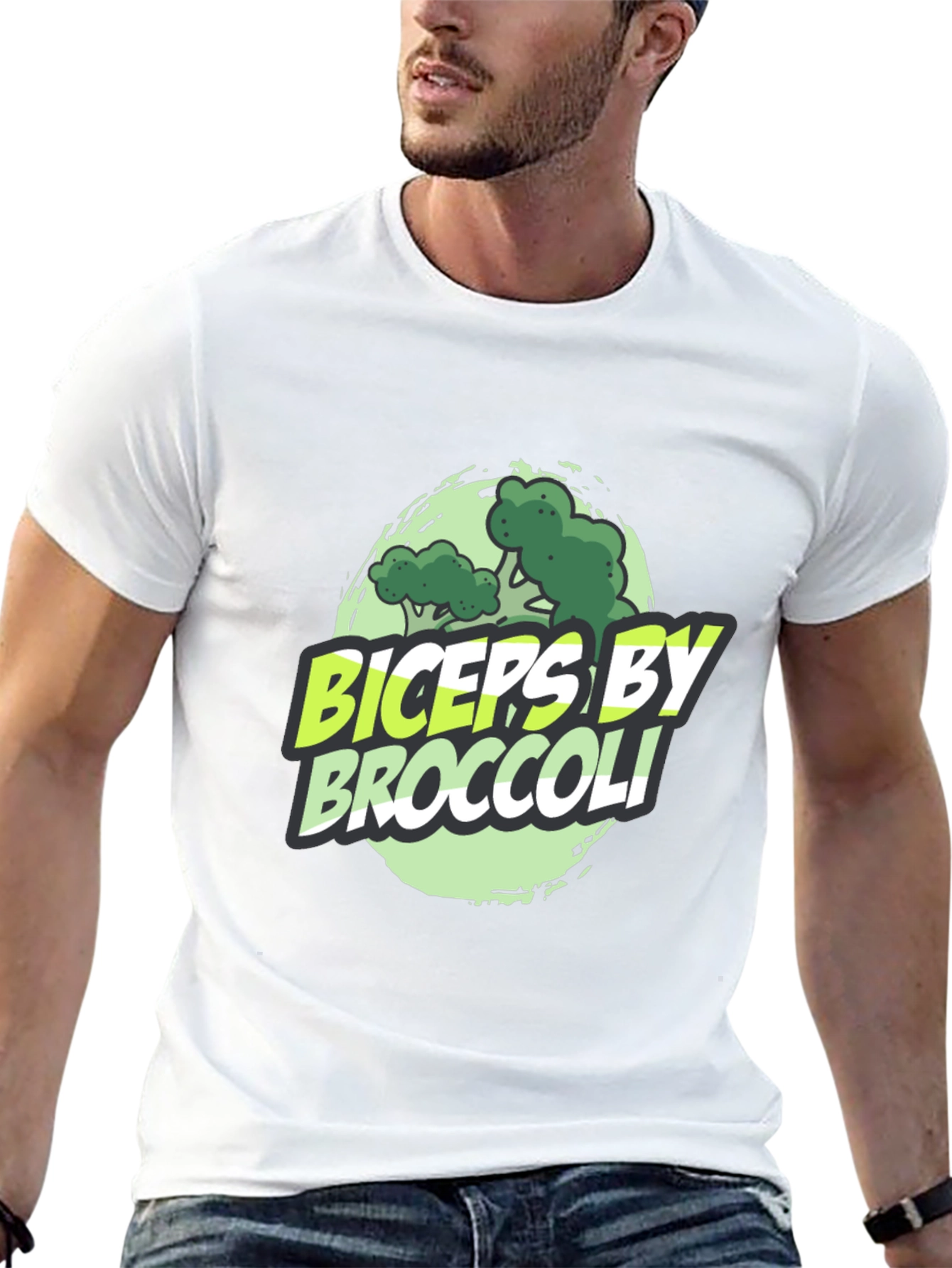 Biceps by Broccoli Mens Black Graphic T-Shirt