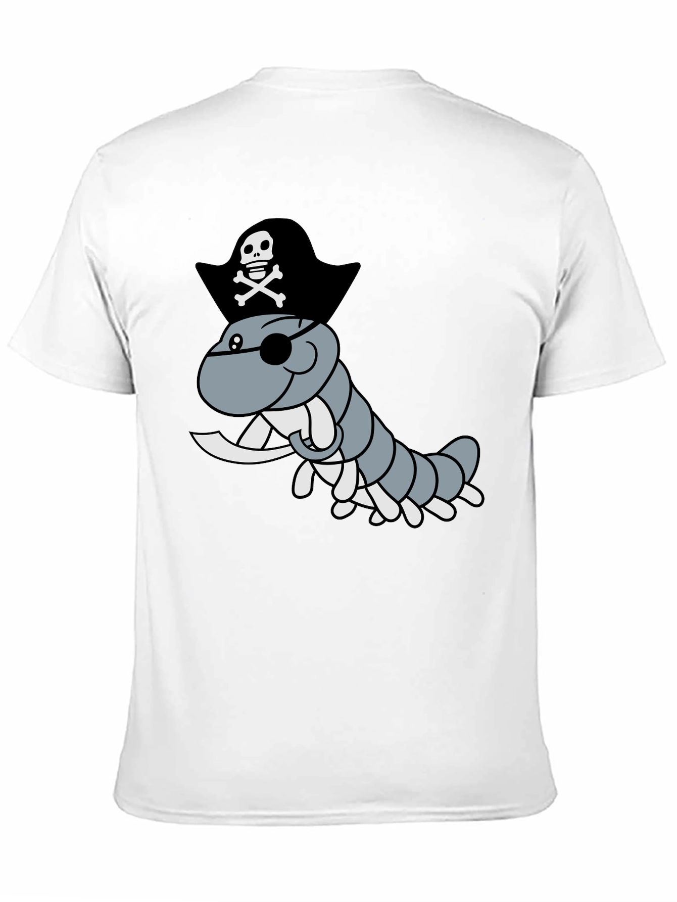 Pirate Worm Graphic T-Shirt - Mens Black Tee