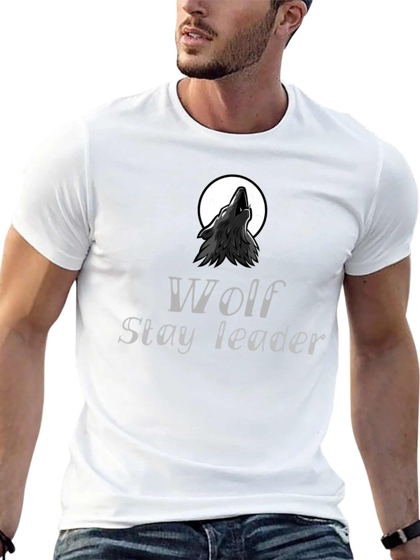 Wolf Stay Leader Black T-Shirt