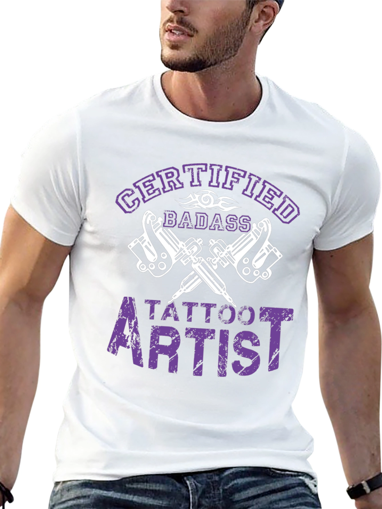 Certified Badass Tattoo Artist Black T-Shirt
