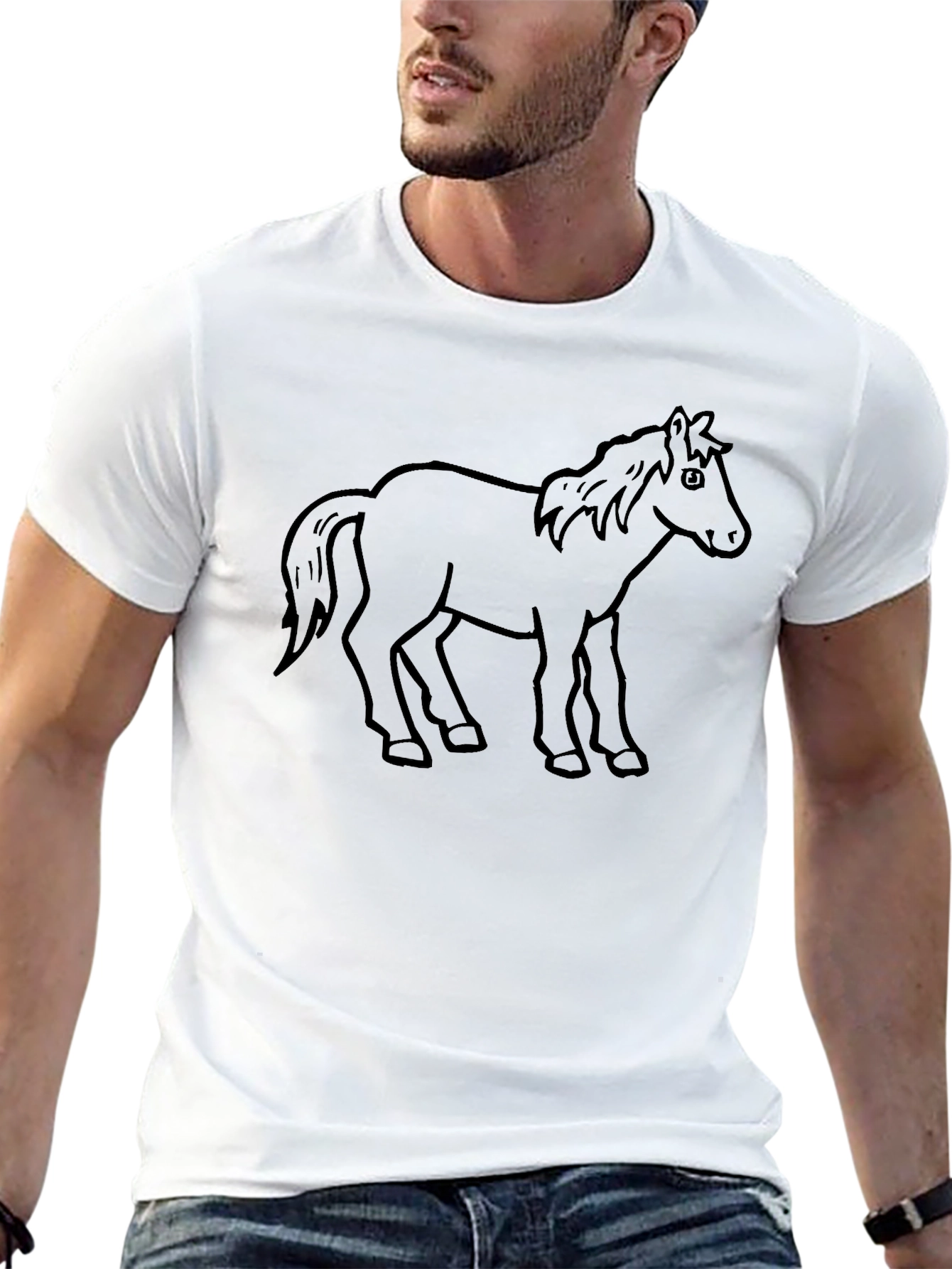 Black Horse Graphic Tee - Unisex Casual Shirt