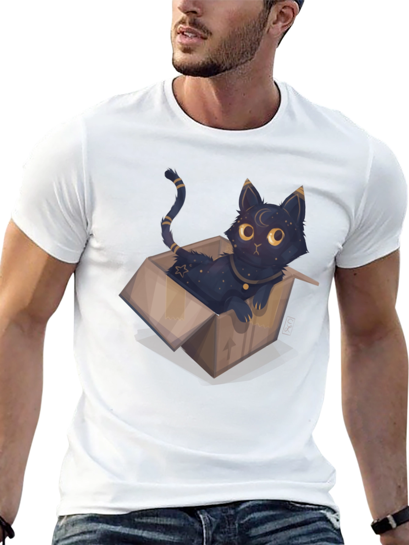 Cosmic Cat in Box Tee
