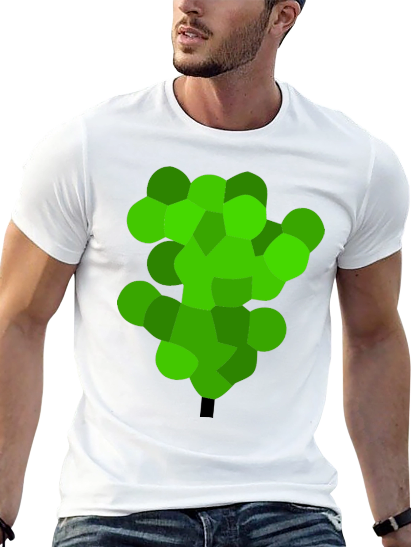 Abstract Green Tree Graphic Tee