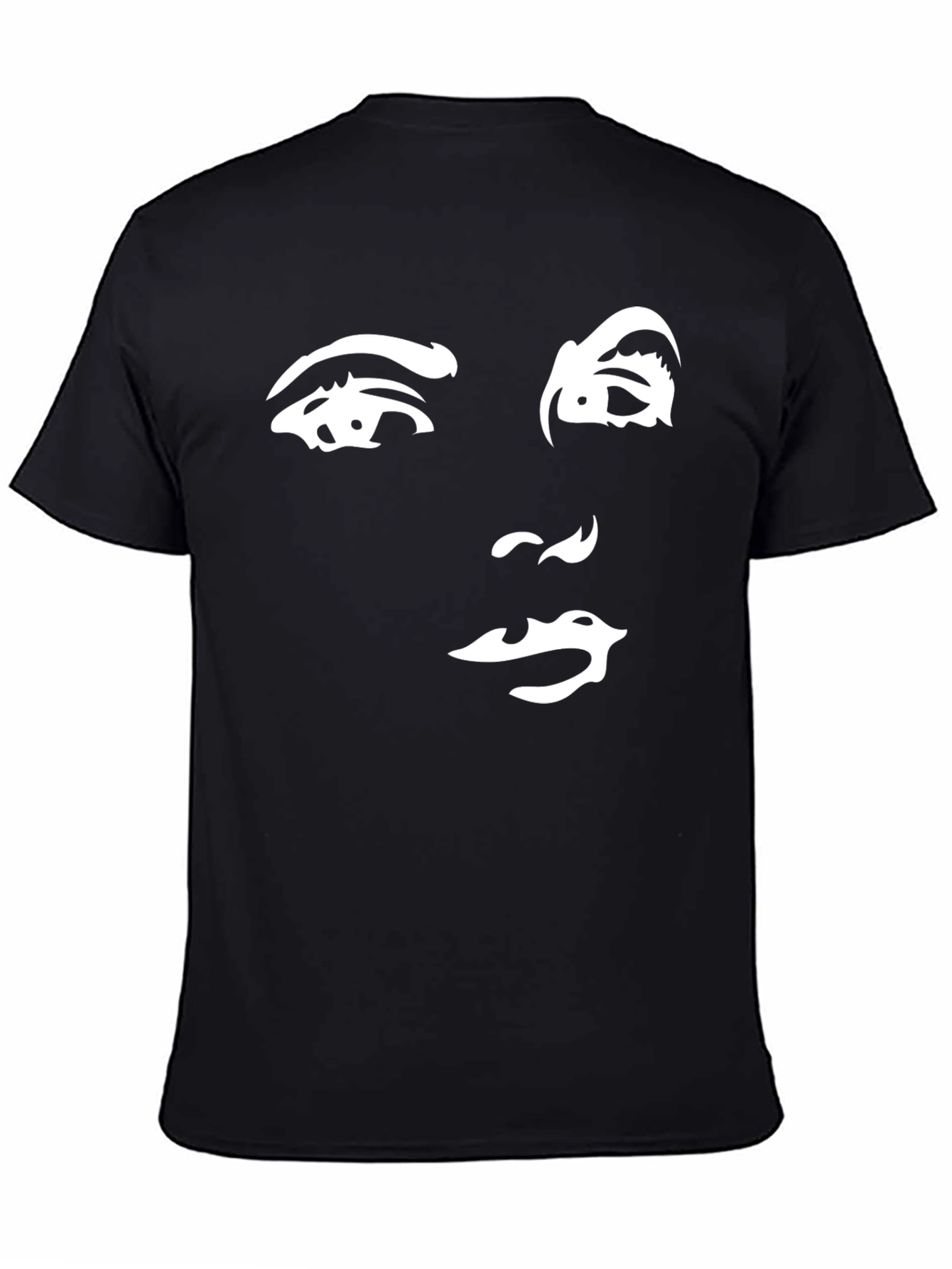 Abstract Face Graphic Tee - Black