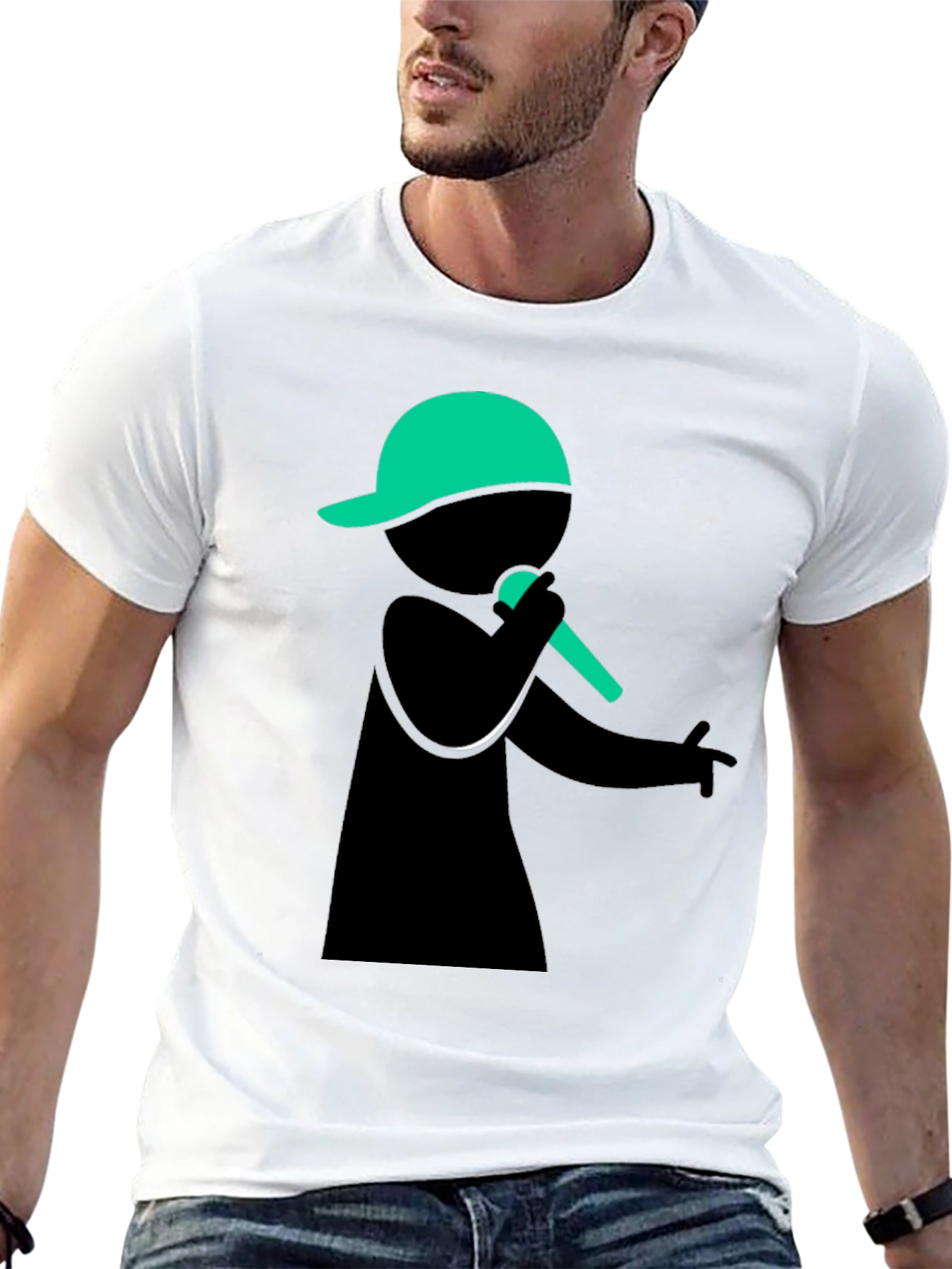 Cool Rapper Graphic T-Shirt - Black