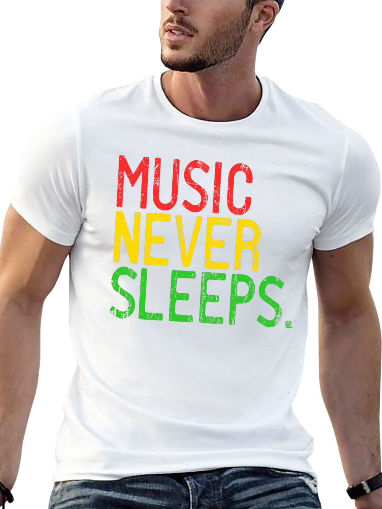 Music Never Sleeps Graphic T-Shirt