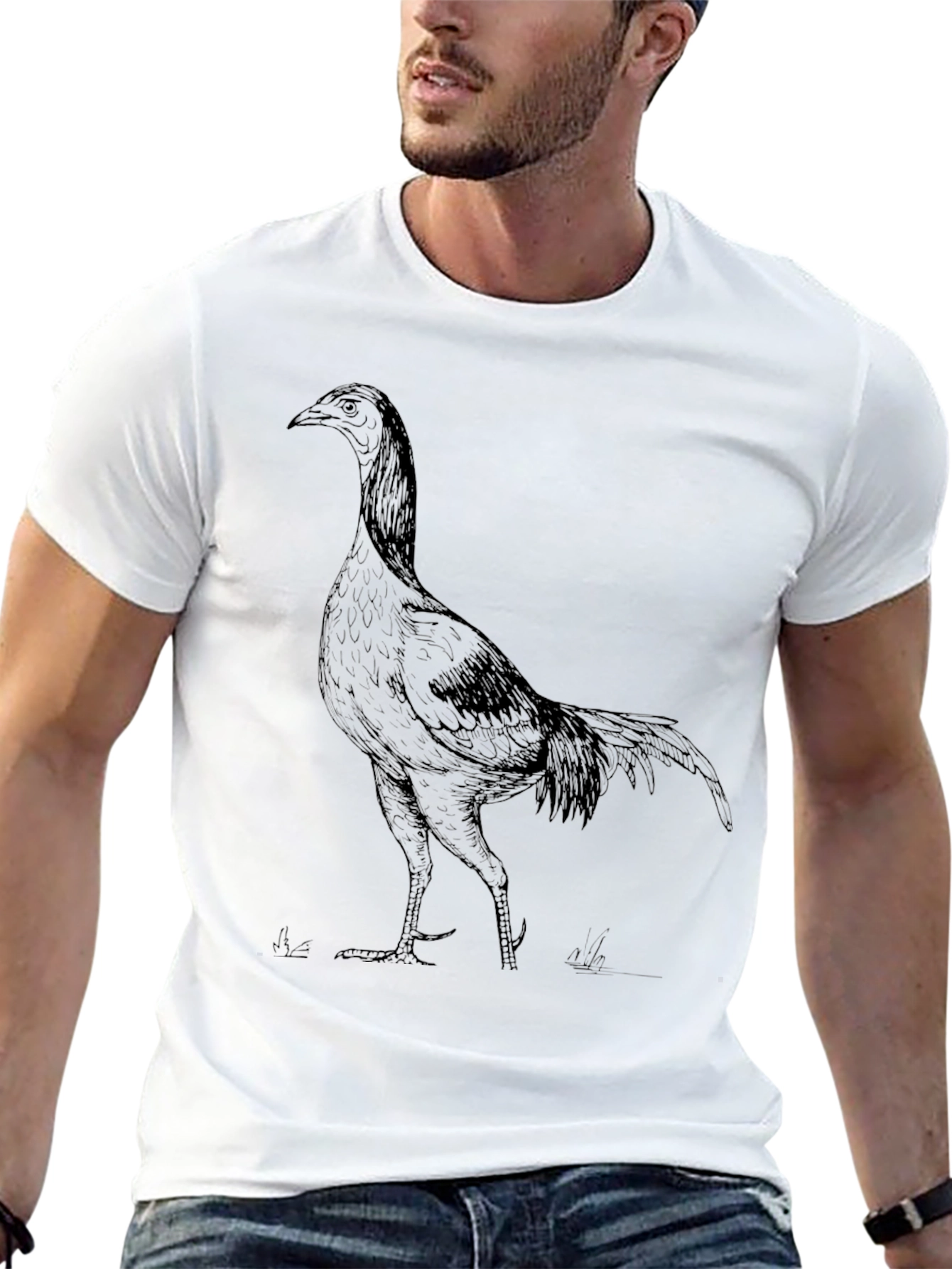 Cool Rooster Graphic Tee - Mens Black T-Shirt