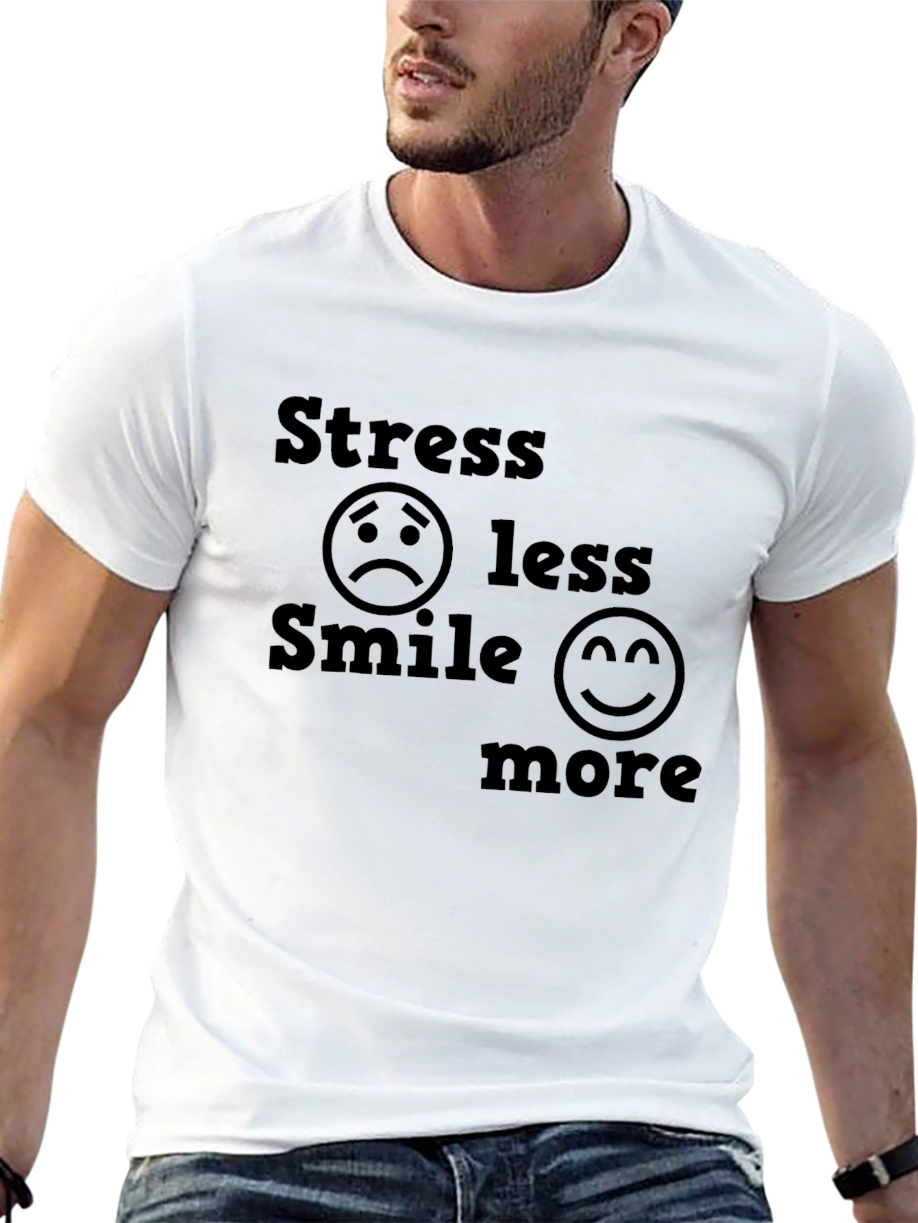 Stress Less Smile More Graphic Tee