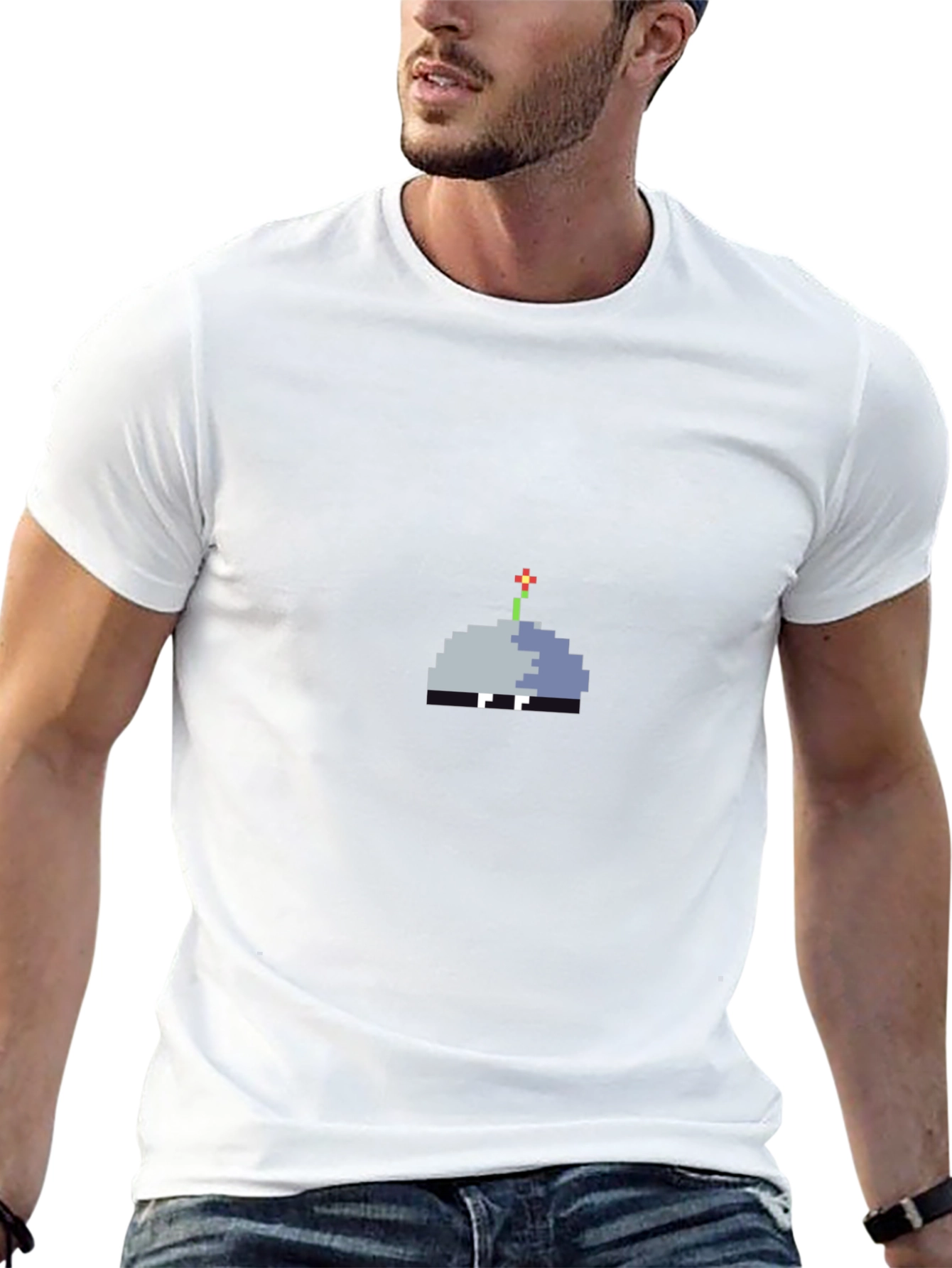 Pixel Art Sprout Graphic Tee - Unisex Black T-Shirt
