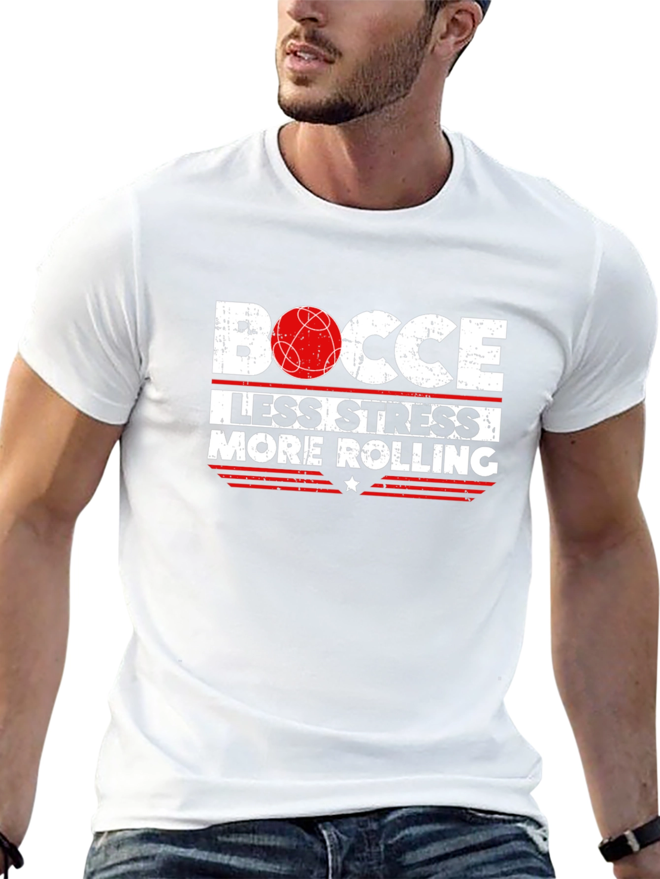 Bocce Less Stress More Rolling Graphic T-Shirt