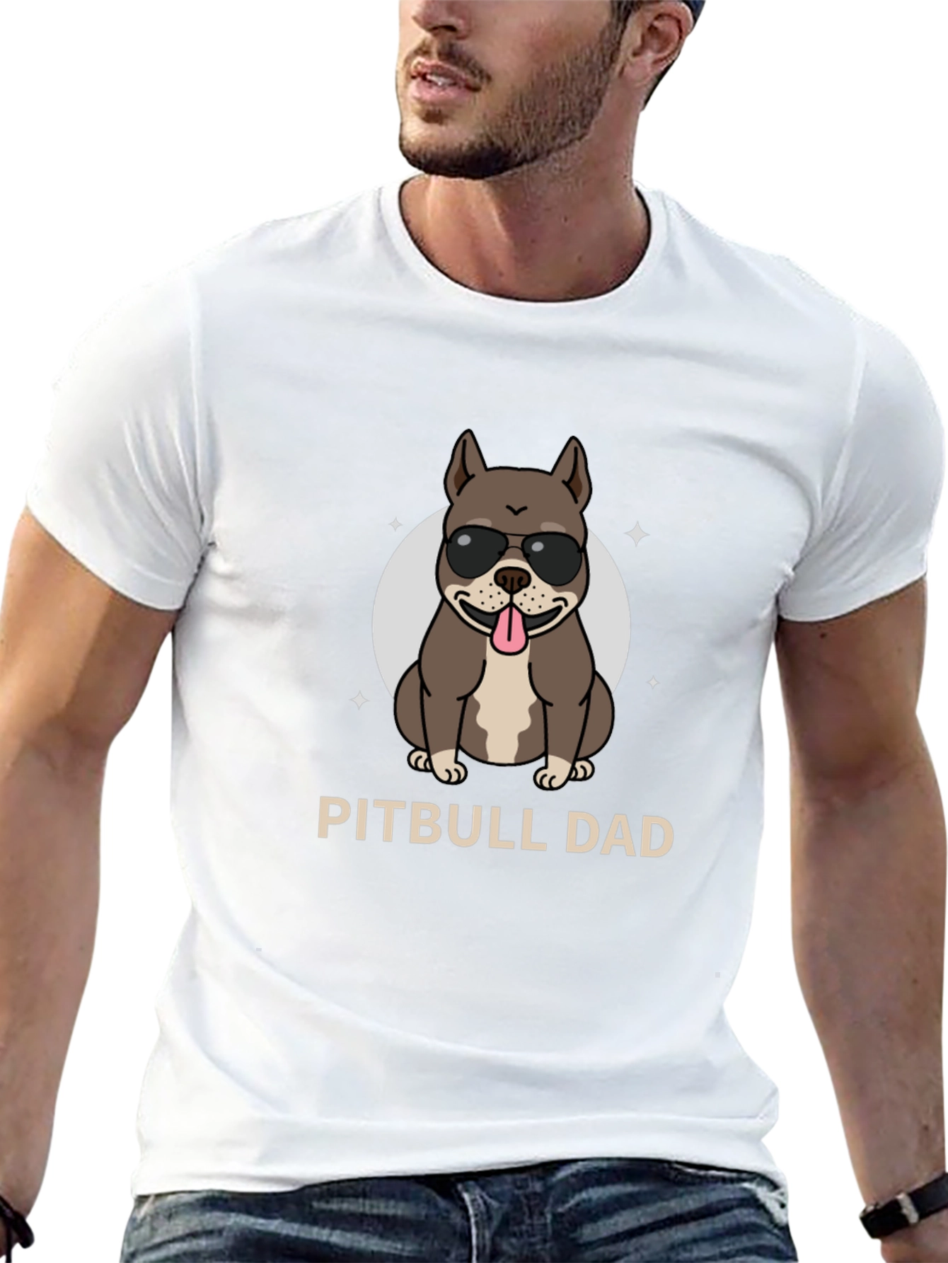 Pitbull Dad Graphic Tee - Cool Dog Lover Shirt