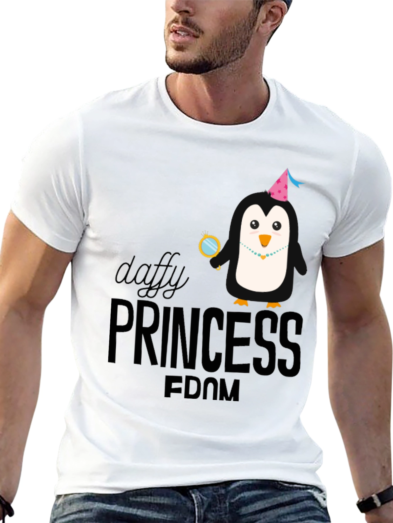 Daffy Princess Penguin Black T-Shirt