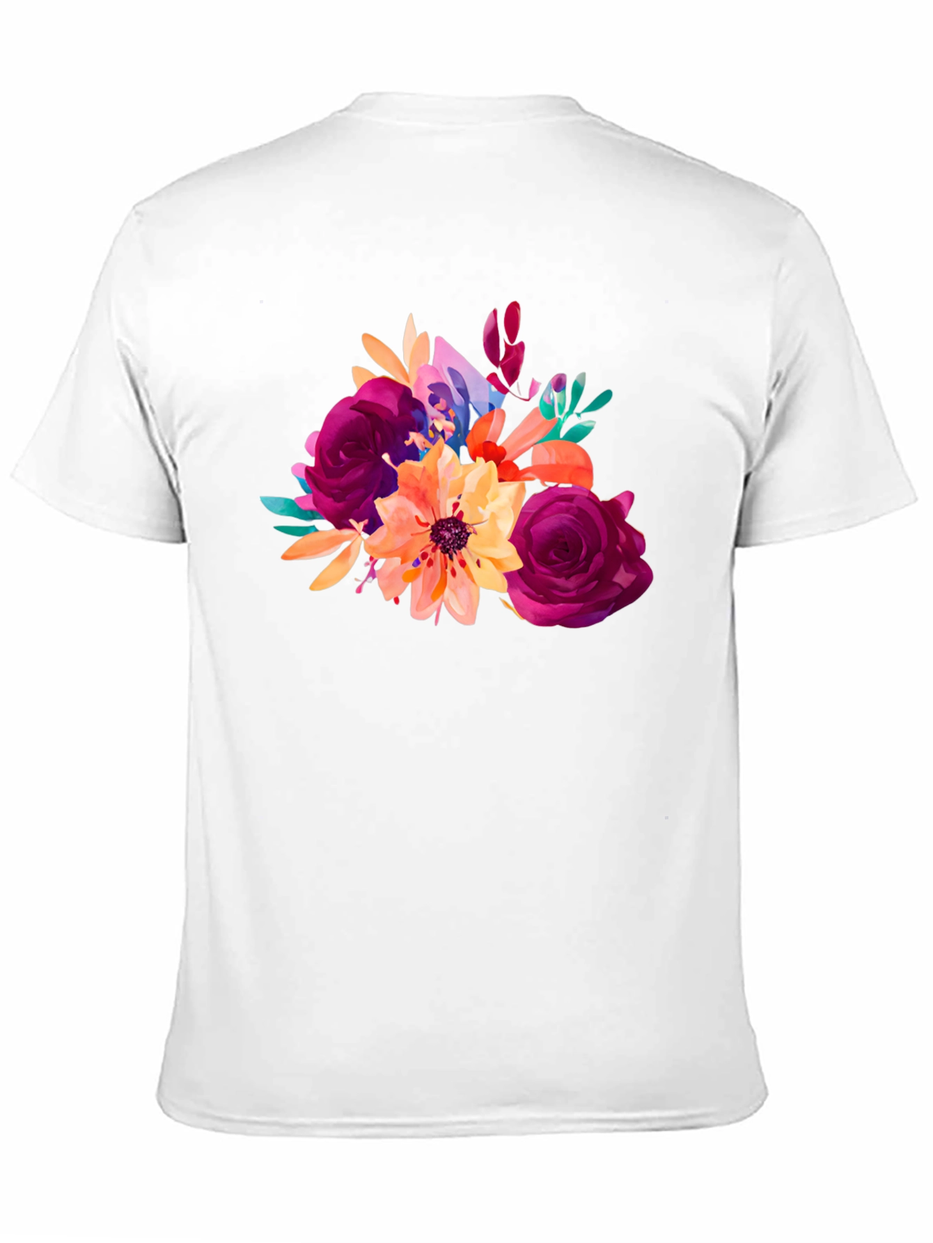 Floral Bouquet Graphic T-Shirt - Stylish Black Tee