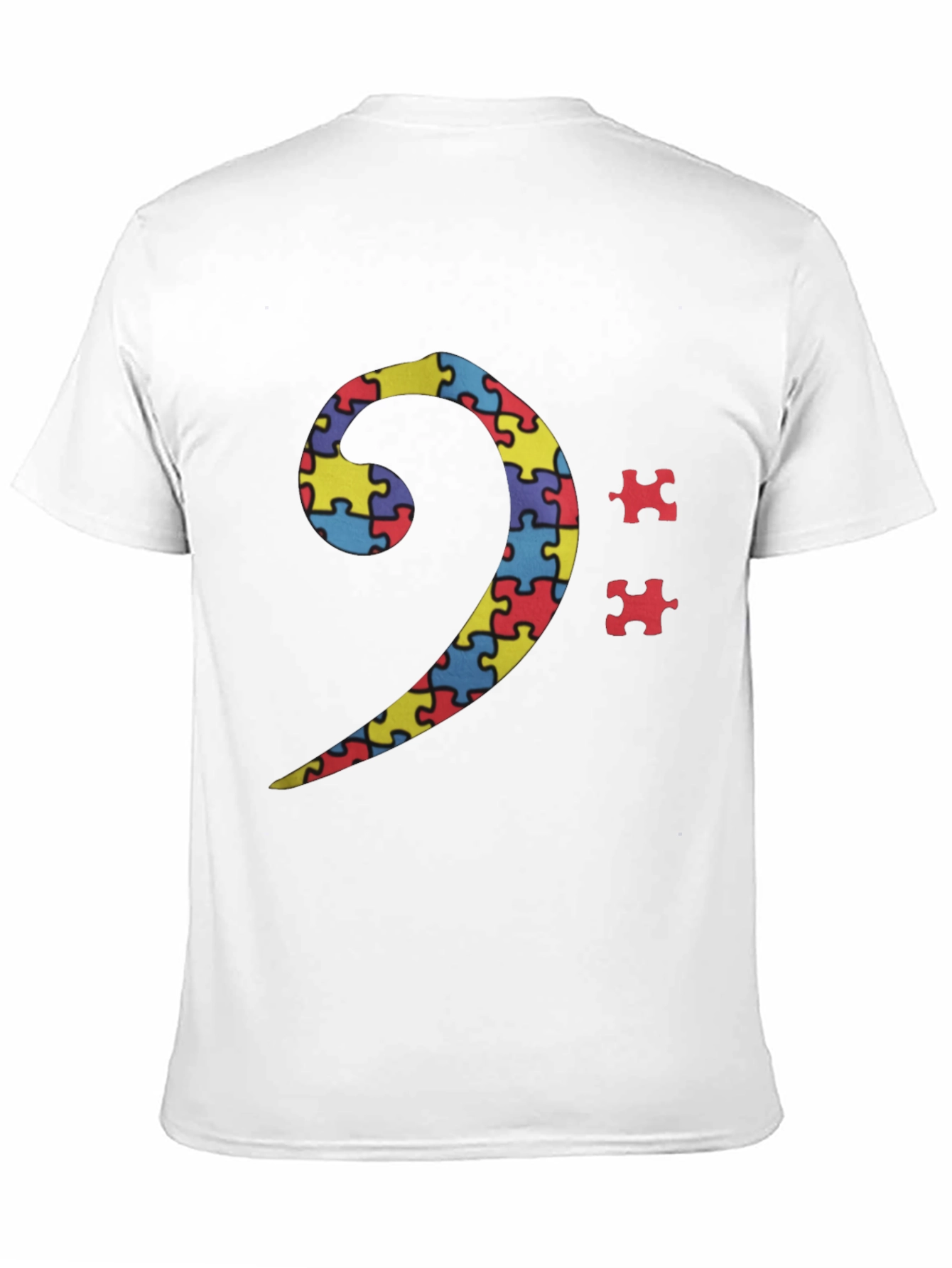 Autism Awareness BASS Clef Puzzle T-Shirt
